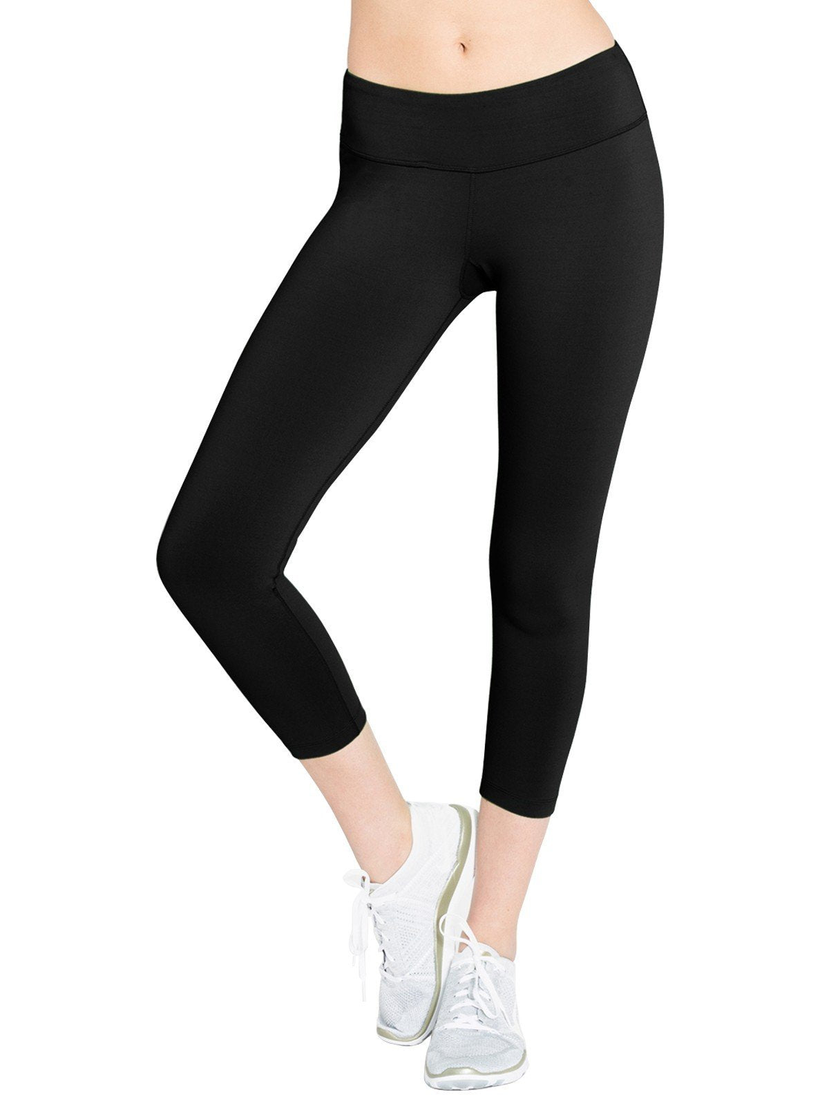 Women’s Black Cotton Elastane Knit Capri – Sleek, Stretchy & All - Day Comfort - Boer and Fitch