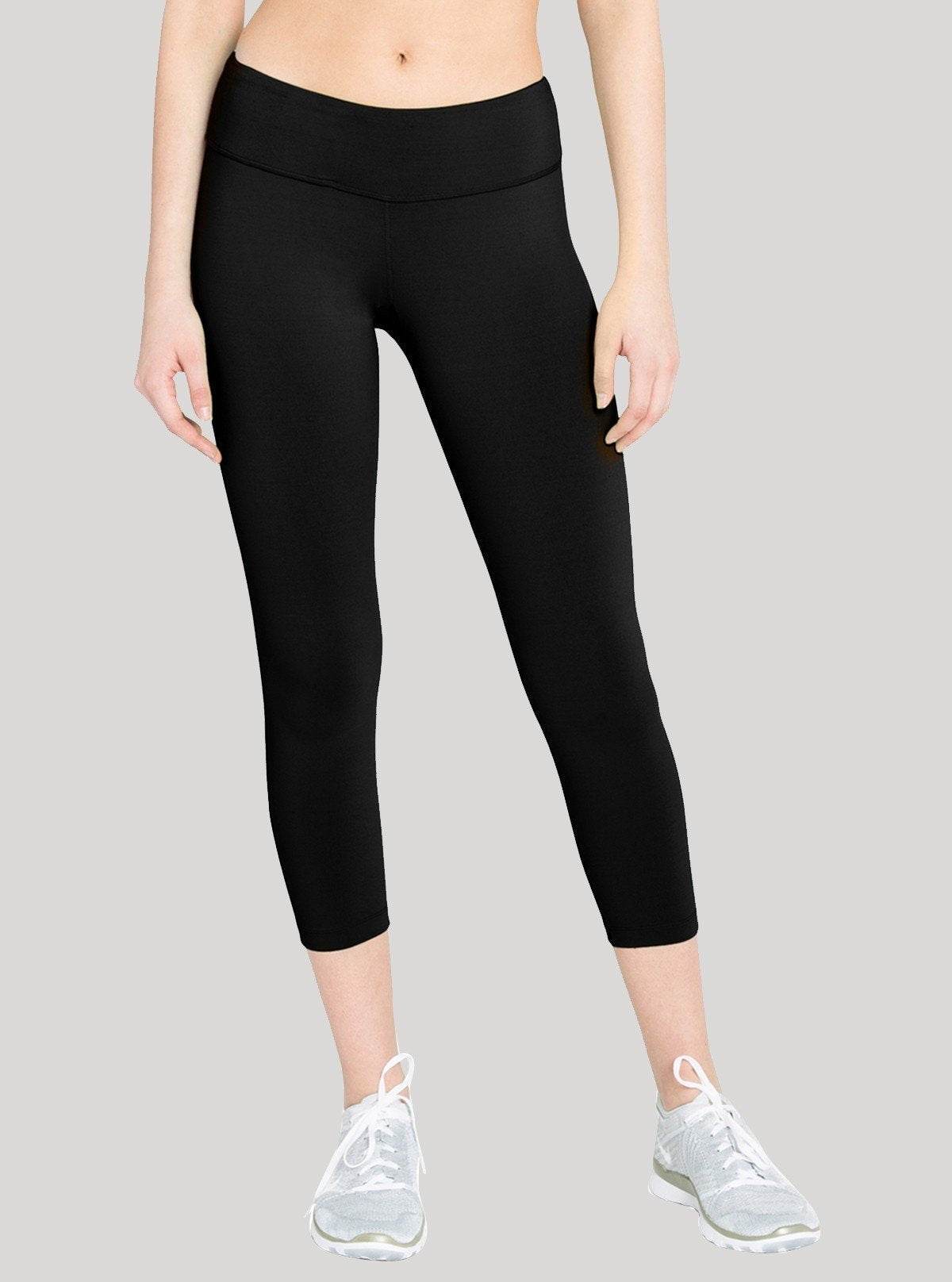 Women’s Black Cotton Elastane Knit Capri – Sleek, Stretchy & All - Day Comfort - Boer and Fitch