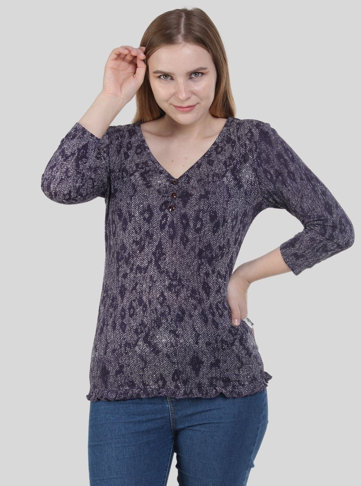 Women’s Black Graphic Long Sleeve T-Shirt – Casual Cotton Tee | Boer & Fitch - Boer and Fitch