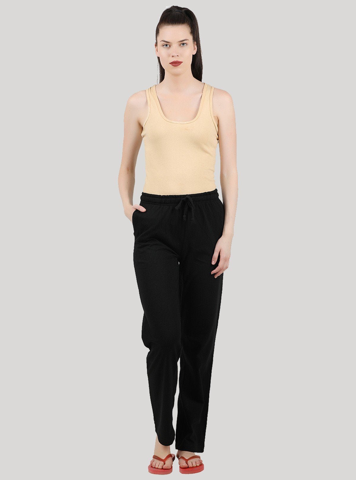 Women’s Black Lounge Pant in Cotton Fleece Knit – Soft, Stylish & Warm - Boer and Fitch