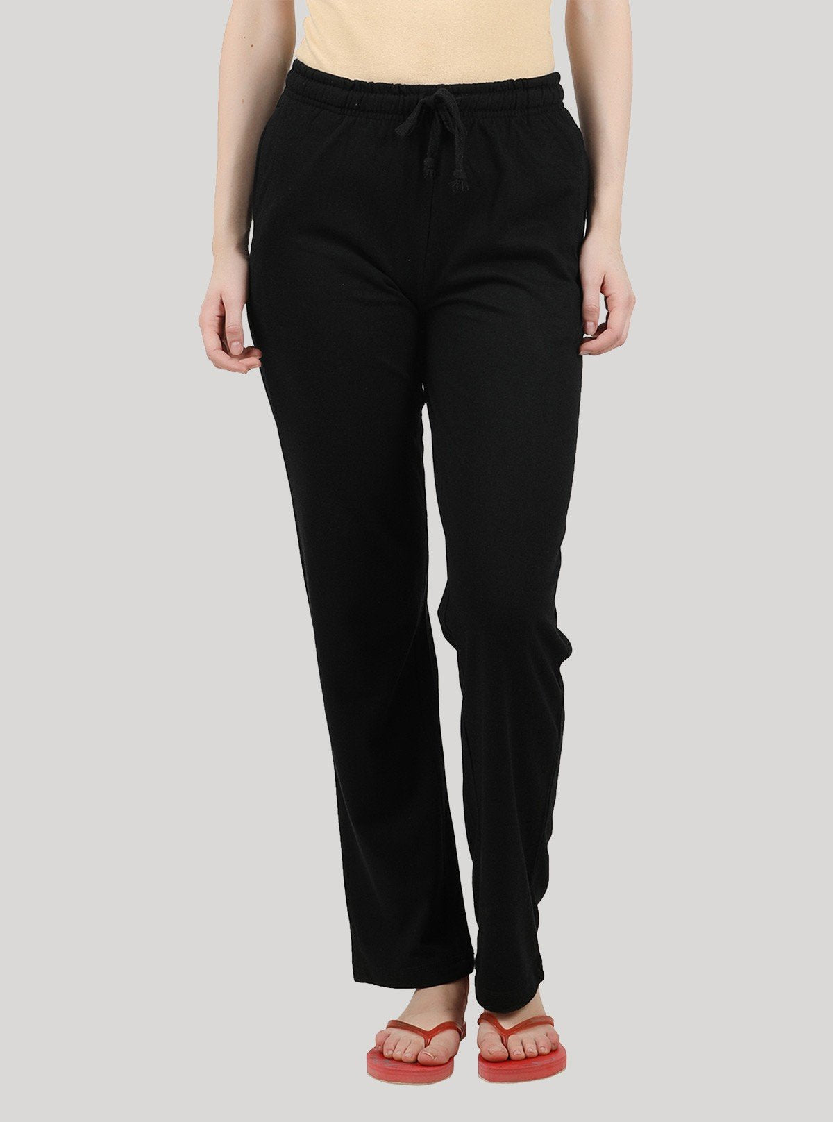 Women’s Black Lounge Pant in Cotton Fleece Knit – Soft, Stylish & Warm - Boer and Fitch
