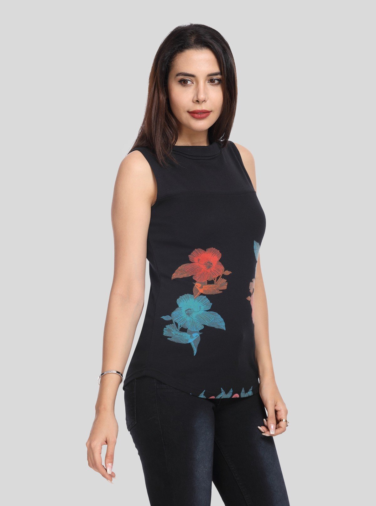 Women’s Black Multi - Floral Sleeveless Top – Boer and Fitch - Boer and Fitch