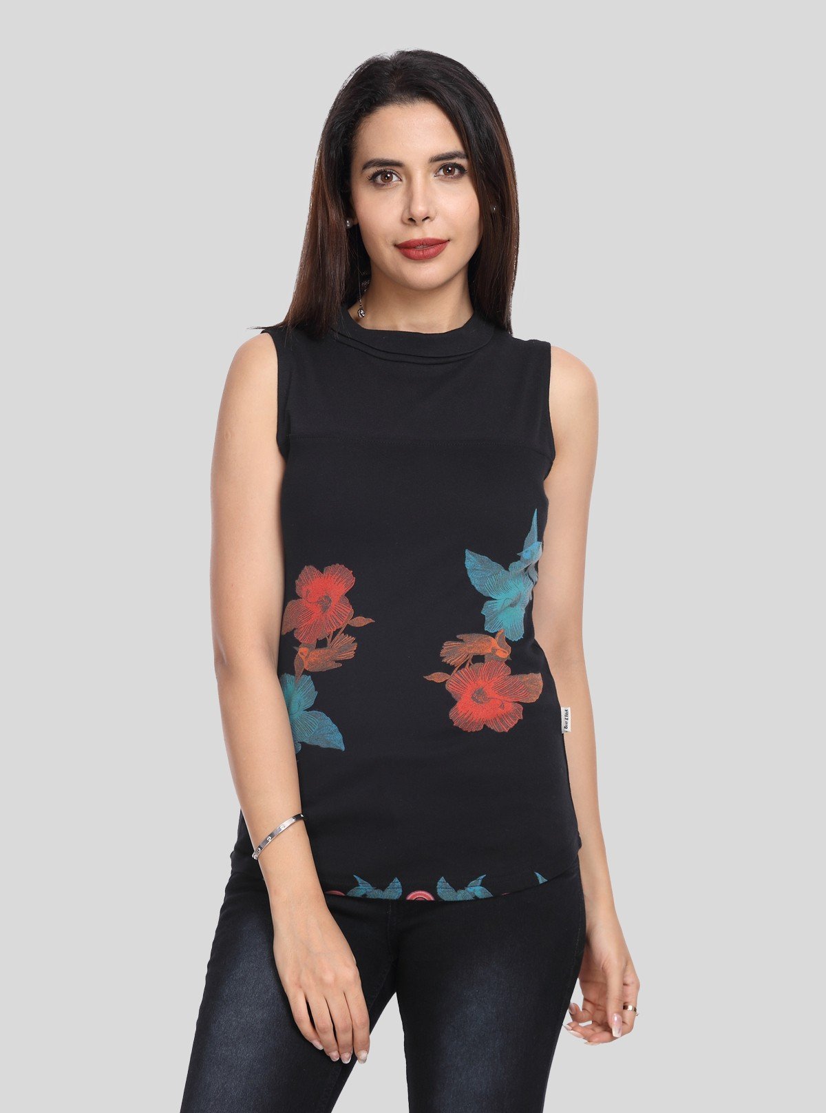 Women’s Black Multi - Floral Sleeveless Top – Boer and Fitch - Boer and Fitch