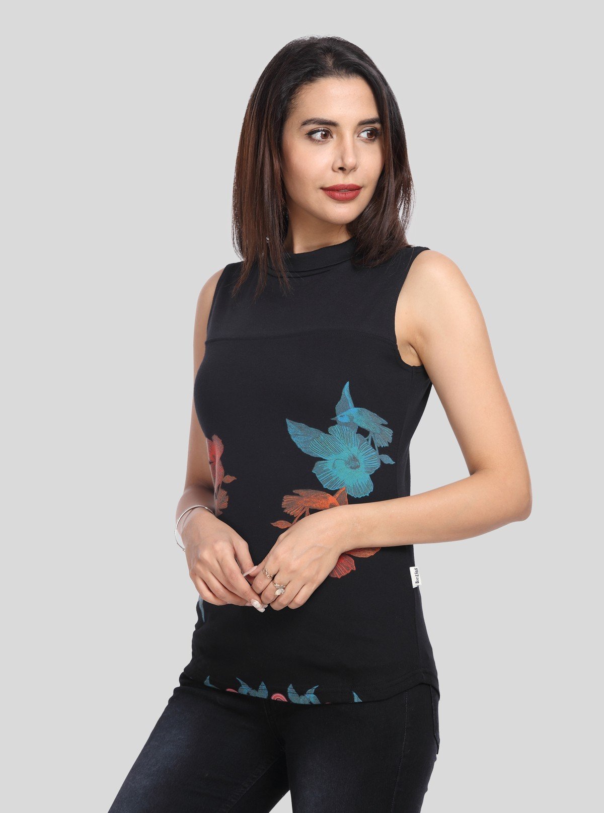Women’s Black Multi - Floral Sleeveless Top – Boer and Fitch - Boer and Fitch