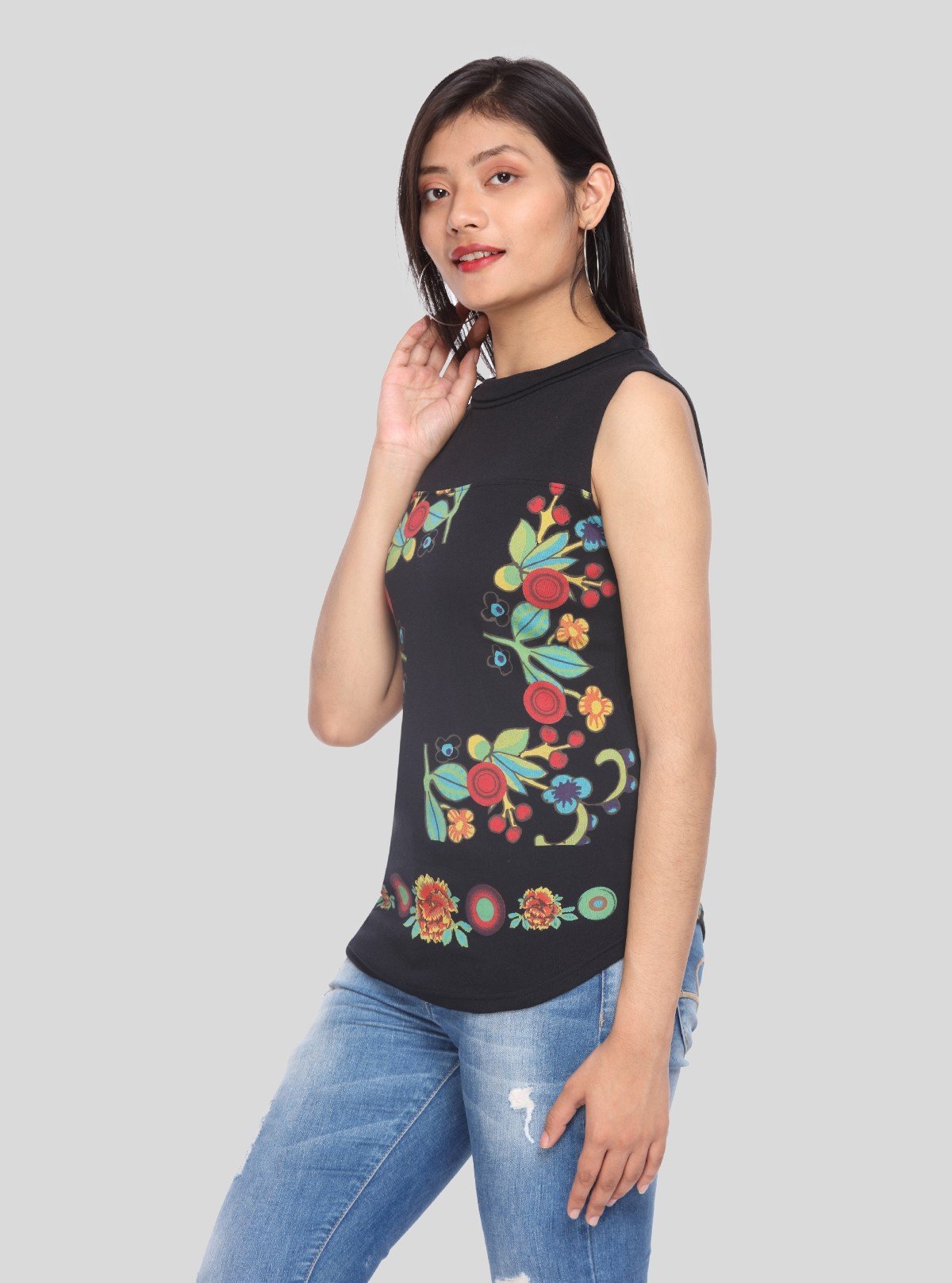 Women’s Black Multifloral Sleeveless Top – Boer and Fitch - Boer and Fitch