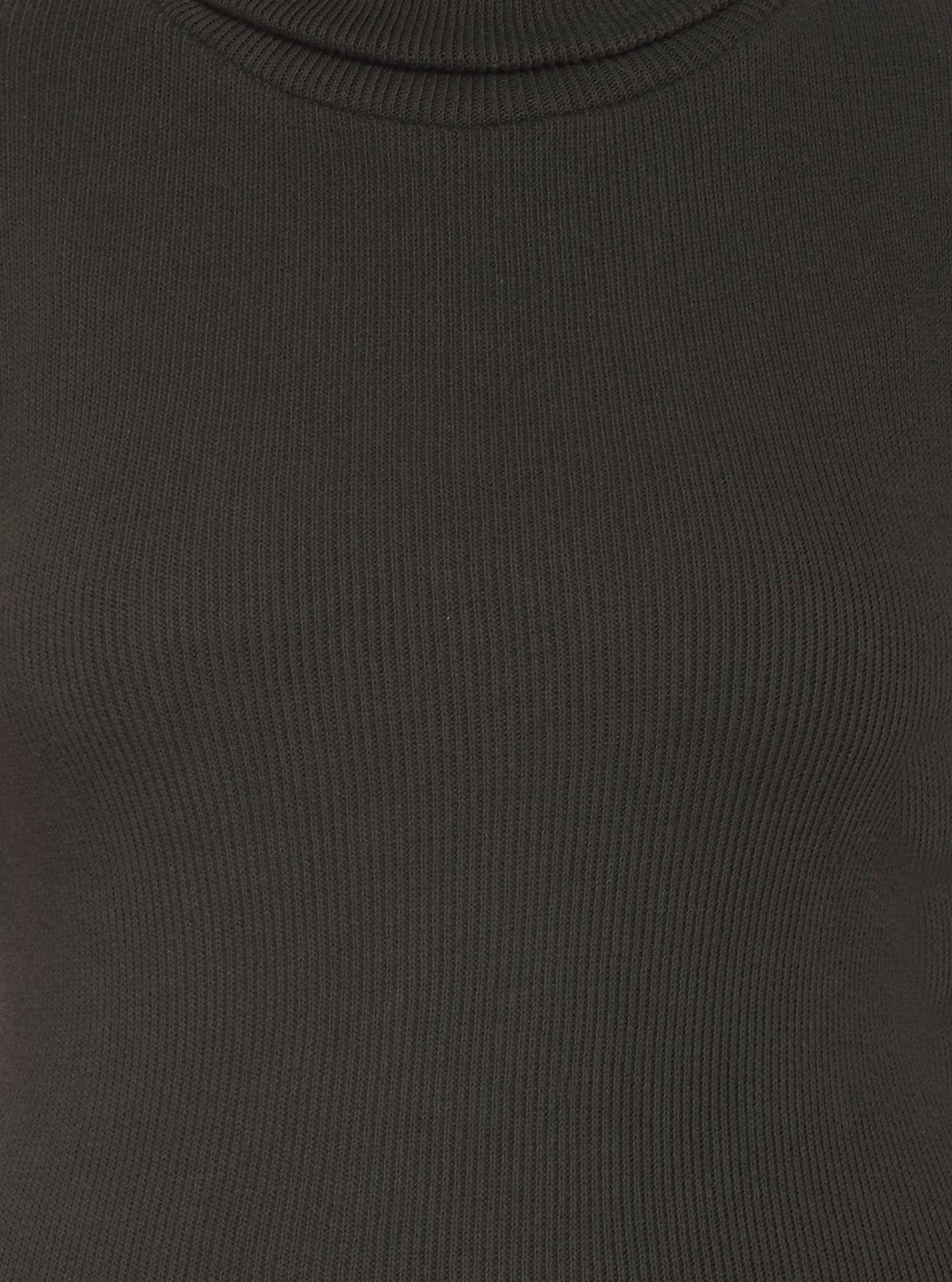 Women’s Black Sleeveless Cotton Ribbed Turtle Neck Top - Boer and Fitch