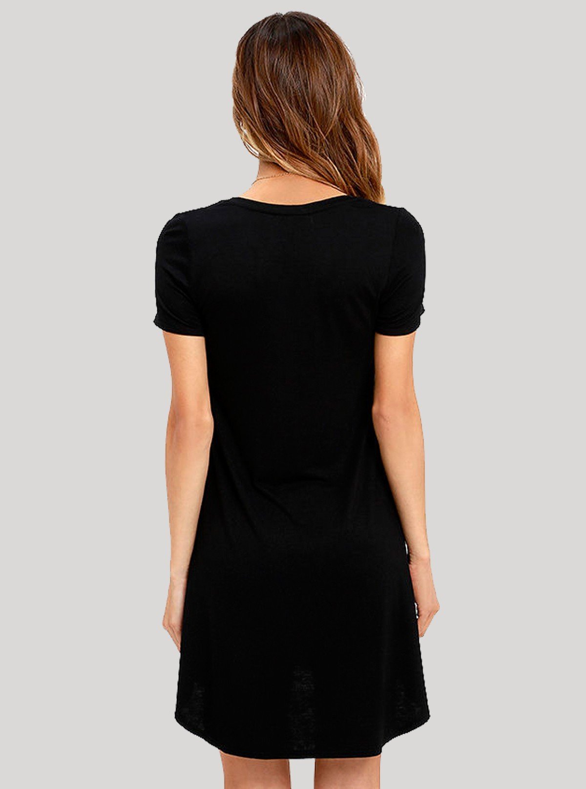 Women's Black Sleeveless jersey Short Dress in Cotton Elastane Fabric - Boer and Fitch