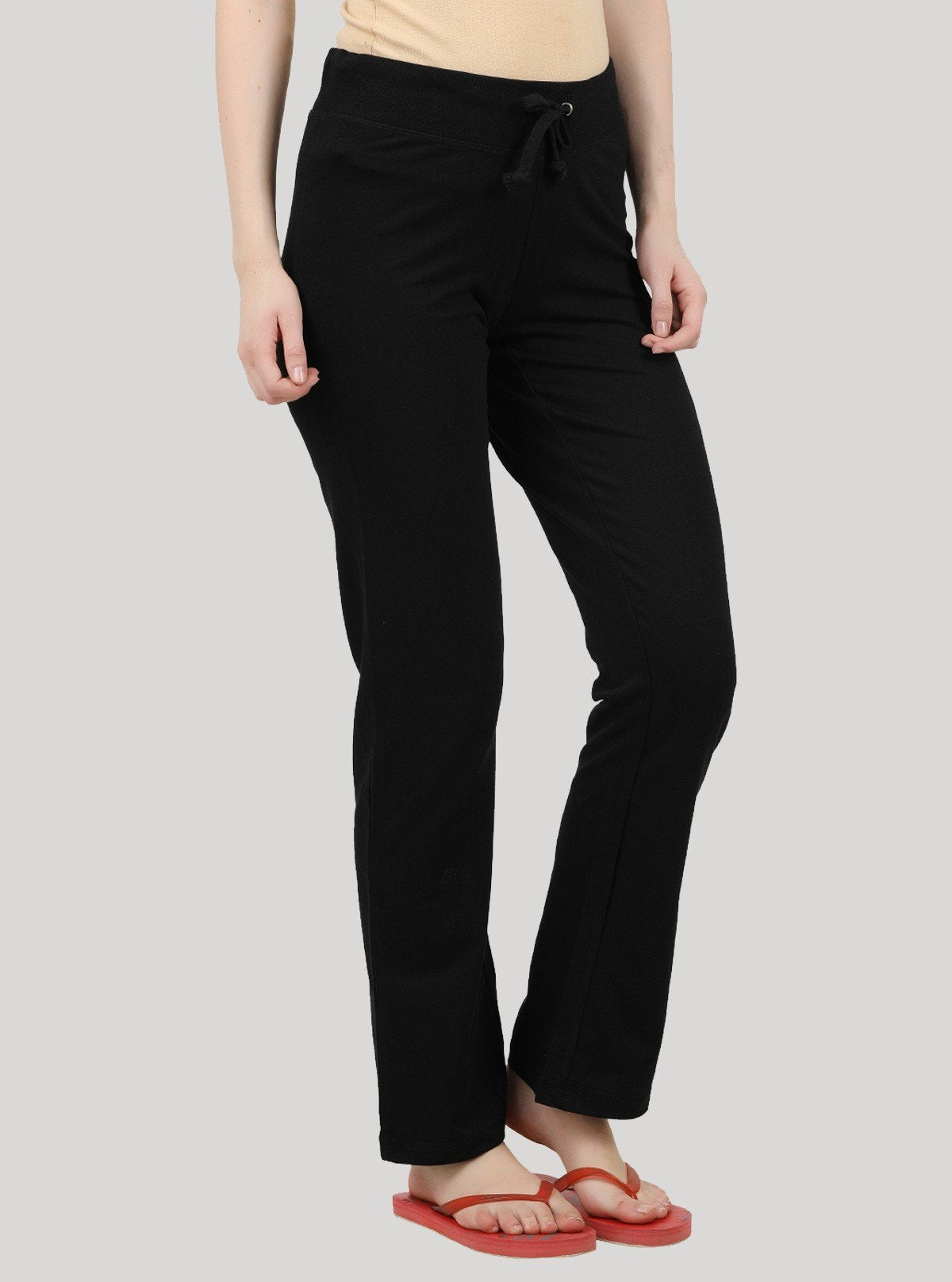 Women’s Black Stretch Jogging Pant in Cotton Fleece Knit Fabric - Boer and Fitch
