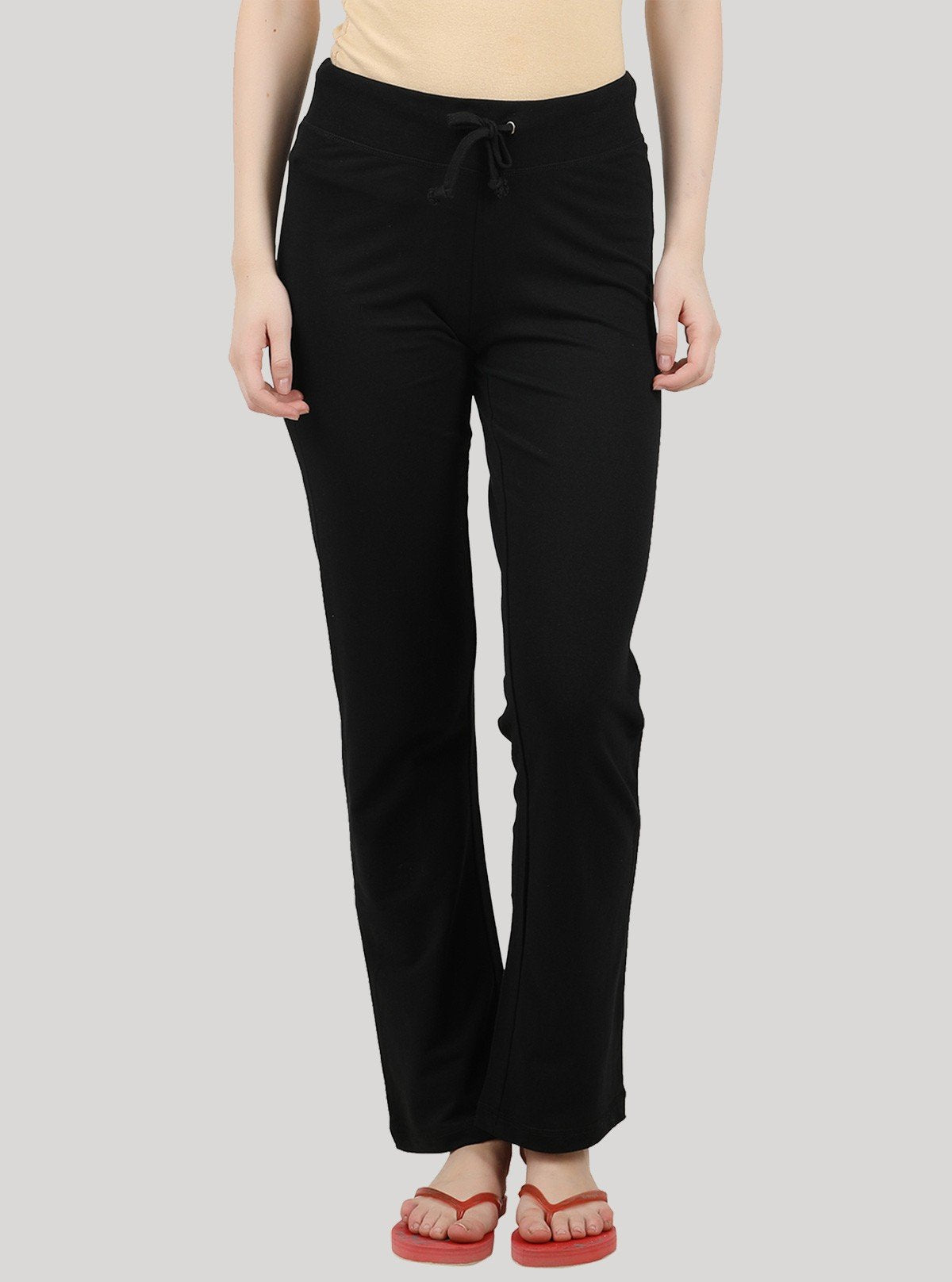 Women’s Black Stretch Jogging Pant in Cotton Fleece Knit Fabric - Boer and Fitch