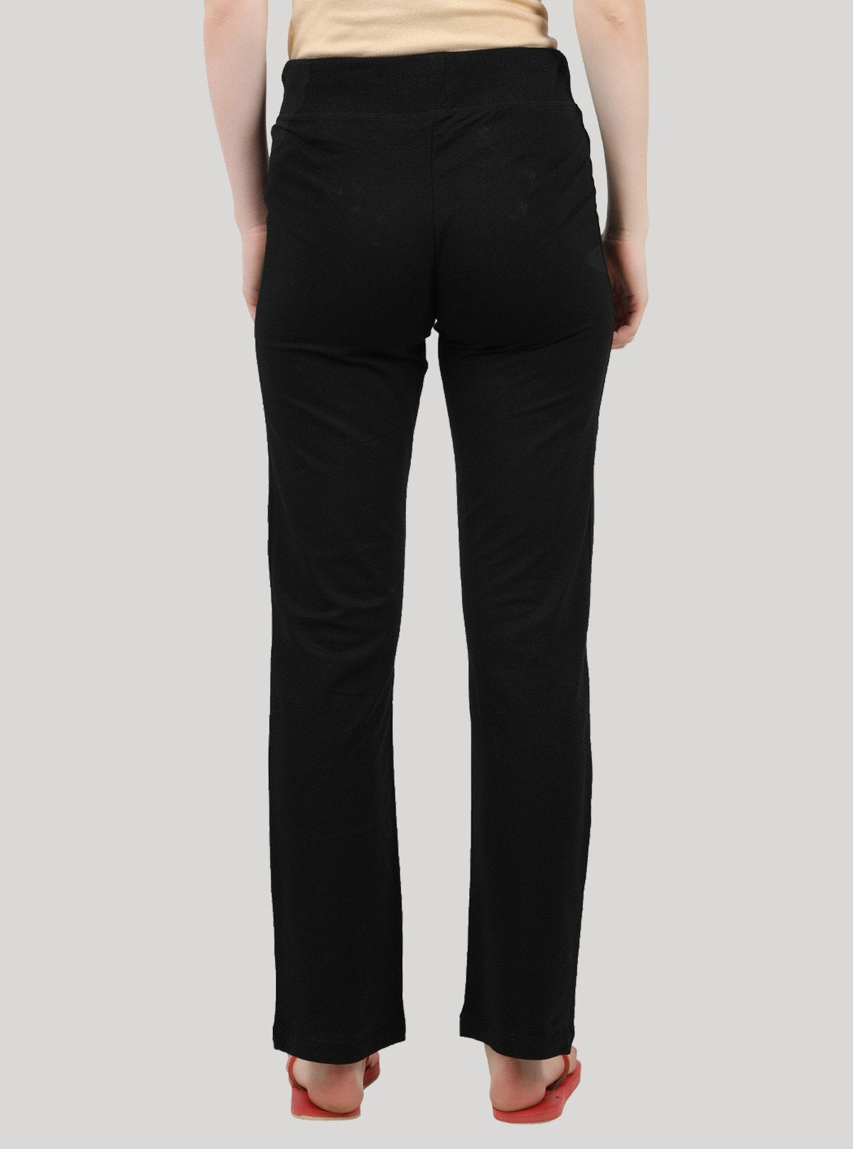 Women’s Black Stretch Jogging Pant in Cotton Fleece Knit Fabric - Boer and Fitch