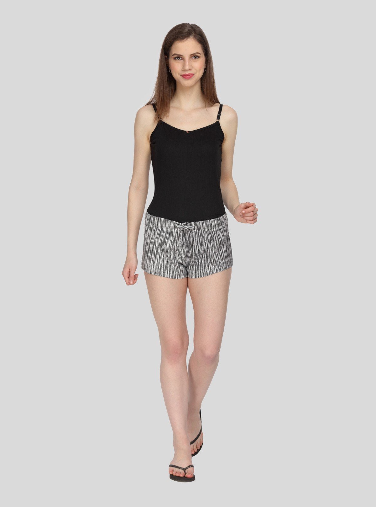 Women’s Black Stripe Cotton Jersey Shorts – Sleek, Soft & Everyday Comfort - Boer and Fitch