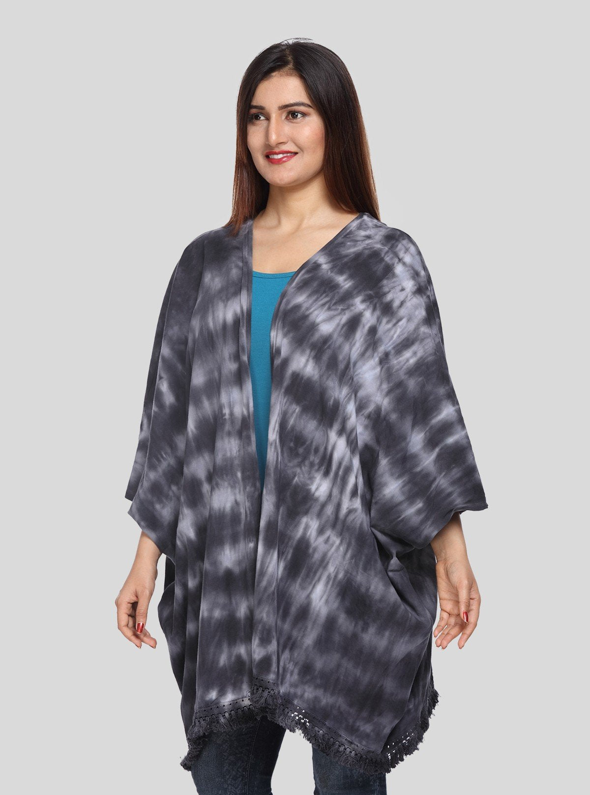 Women's Black Tie and Dye Cotton Shrug | Stylish Layering | Boer and Fitch - Boer and Fitch