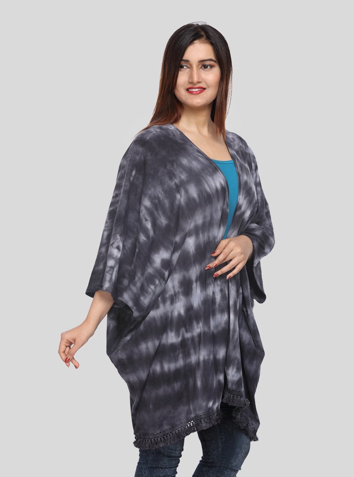 Women's Black Tie and Dye Cotton Shrug | Stylish Layering | Boer and Fitch - Boer and Fitch