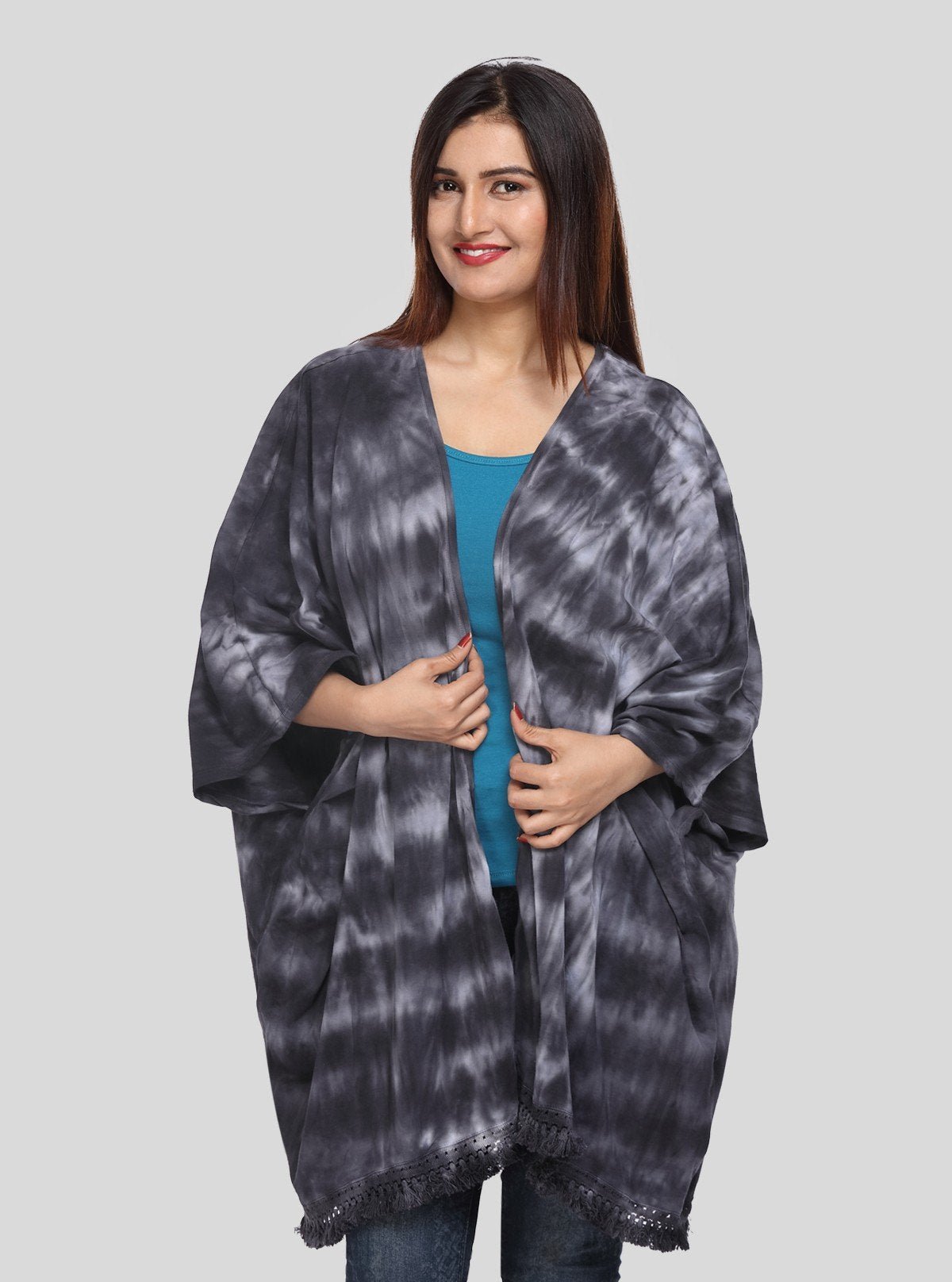 Women's Black Tie and Dye Cotton Shrug | Stylish Layering | Boer and Fitch - Boer and Fitch