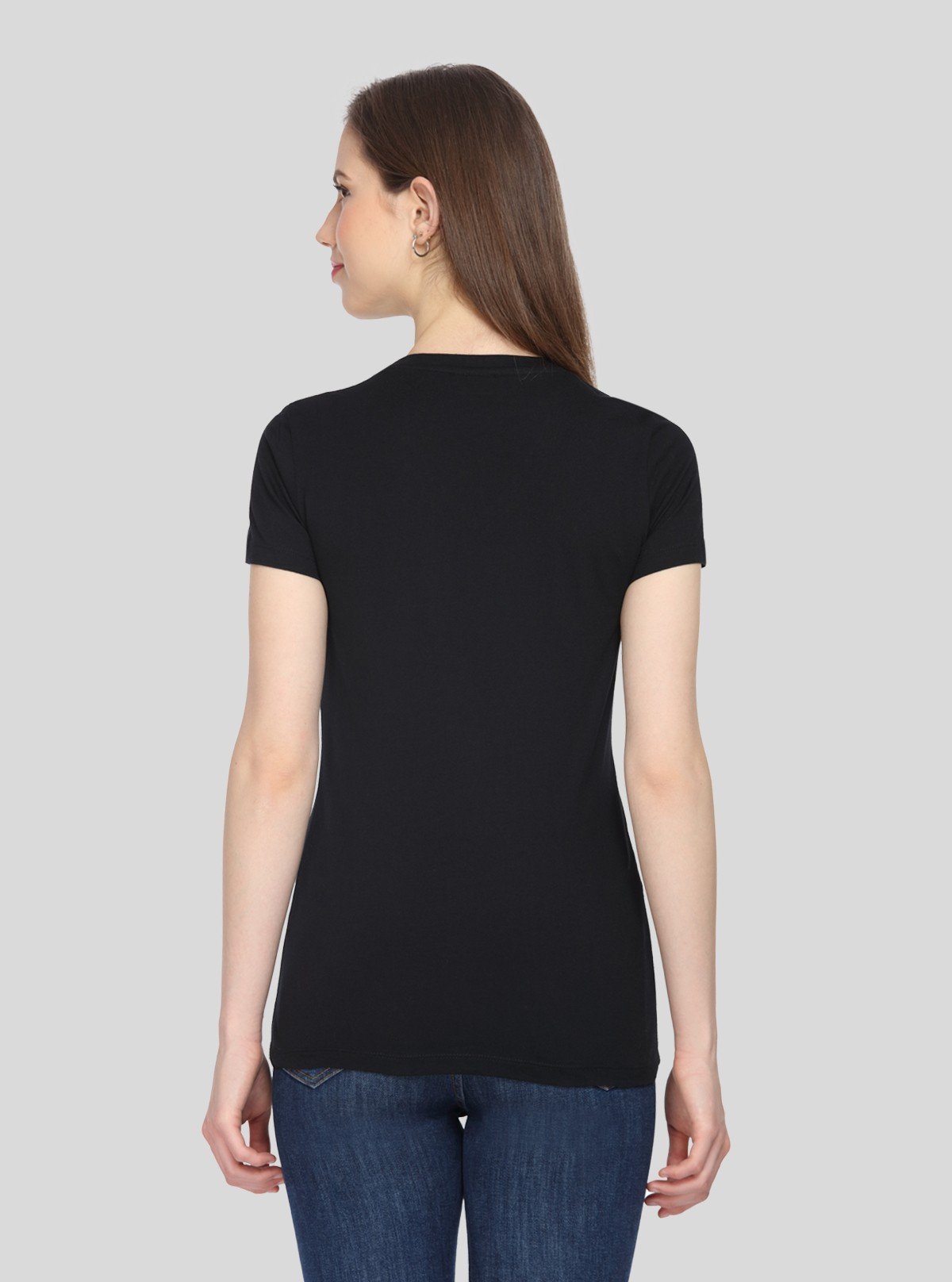 Women’s Black V - Neck Short Sleeve Cotton Jersey T-Shirt by Boer and Fitch - Boer and Fitch