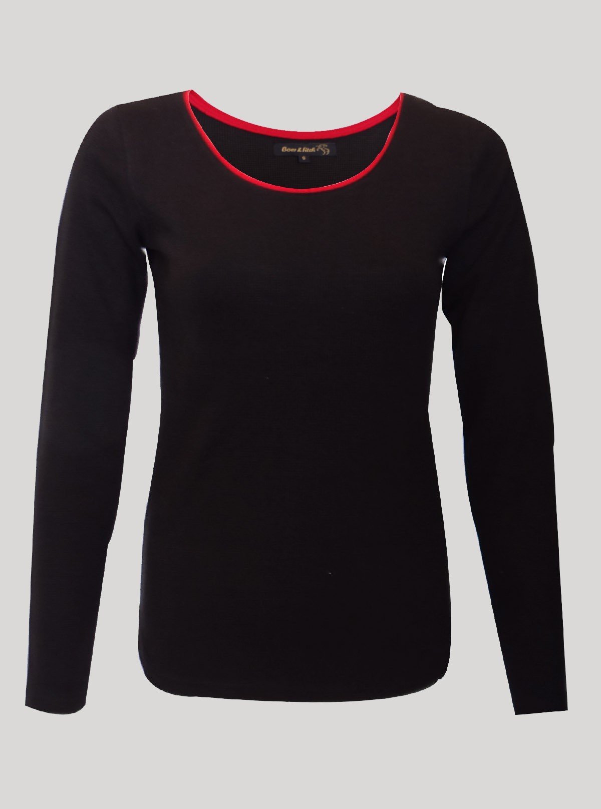 Women’s Black Waffle Knit Long Sleeve Top – Stylish & Comfortable | Boer & Fitch - Boer and Fitch