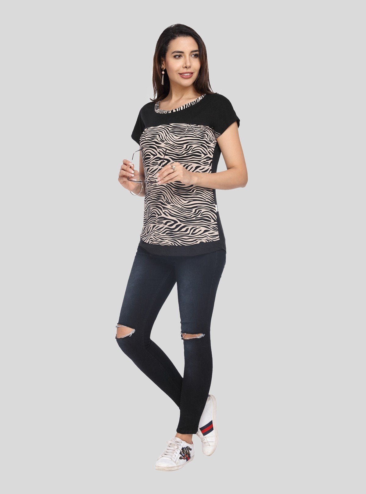Women's Black Zebra Print Top – Bold Animal - Inspired Style by Boer & Fitch - Boer and Fitch