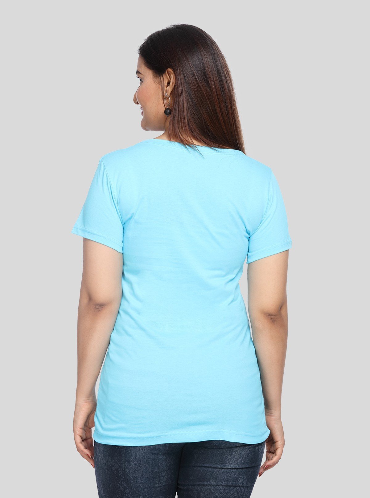 Women's Blizzard Blue Crew Neck Cotton Jersey Short Sleeve T-Shirt by Boer and Fitch - Boer and Fitch