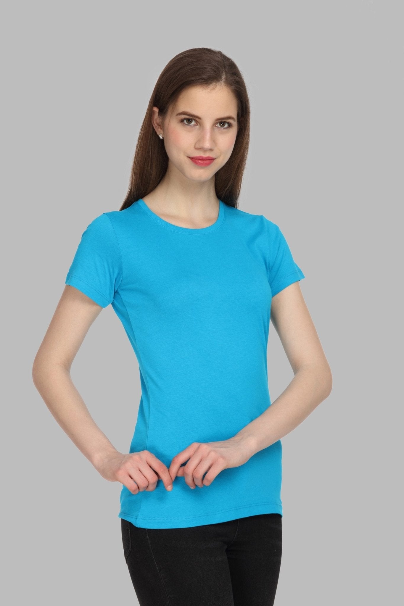 Women's Blue Bay Crew Neck Cotton Jersey Short Sleeve T-Shirt by Boer and Fitch - Boer and Fitch