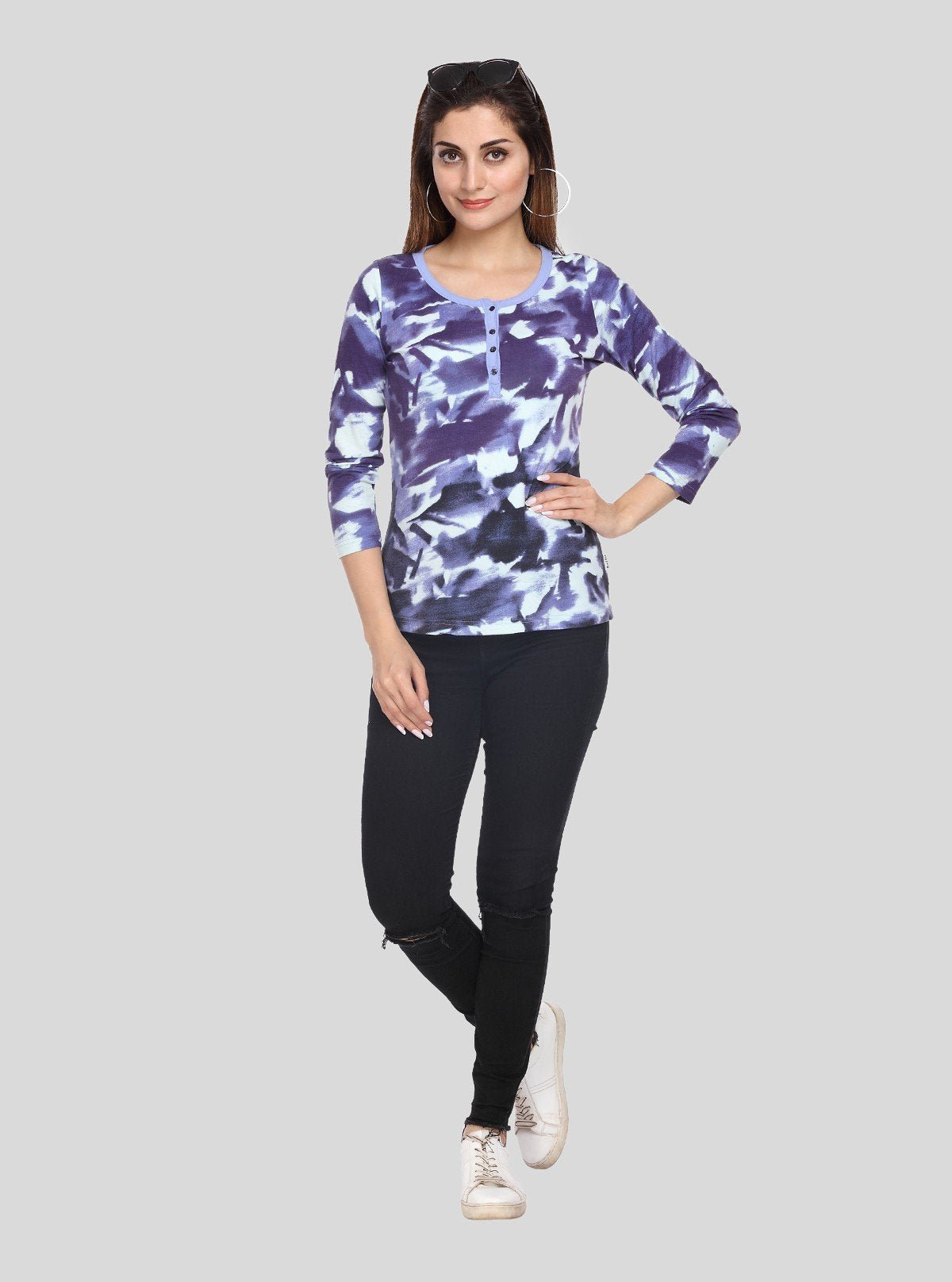 Women's Blue Button - Down Top – Effortless Elegance by Boer & Fitch - Boer and Fitch