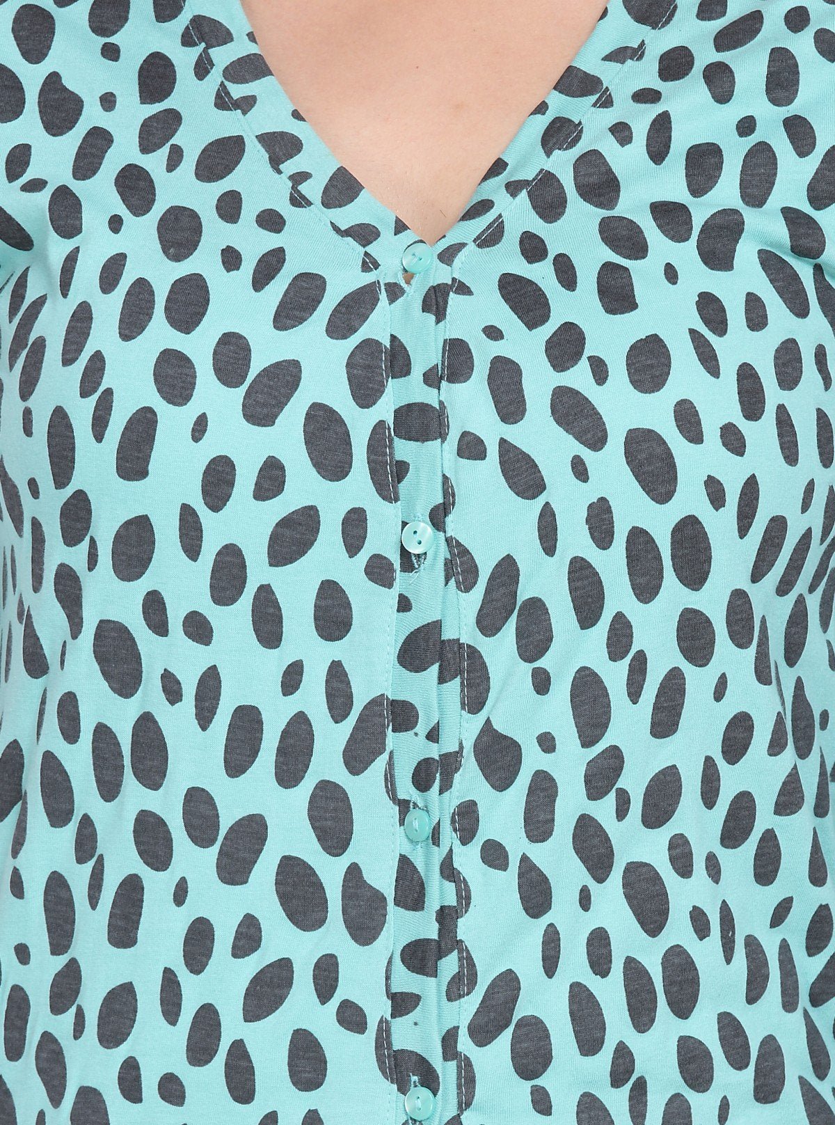Women's Blue Cheetah Drop Top – Wild Elegance with Urban Edge by Boer & Fitch - Boer and Fitch