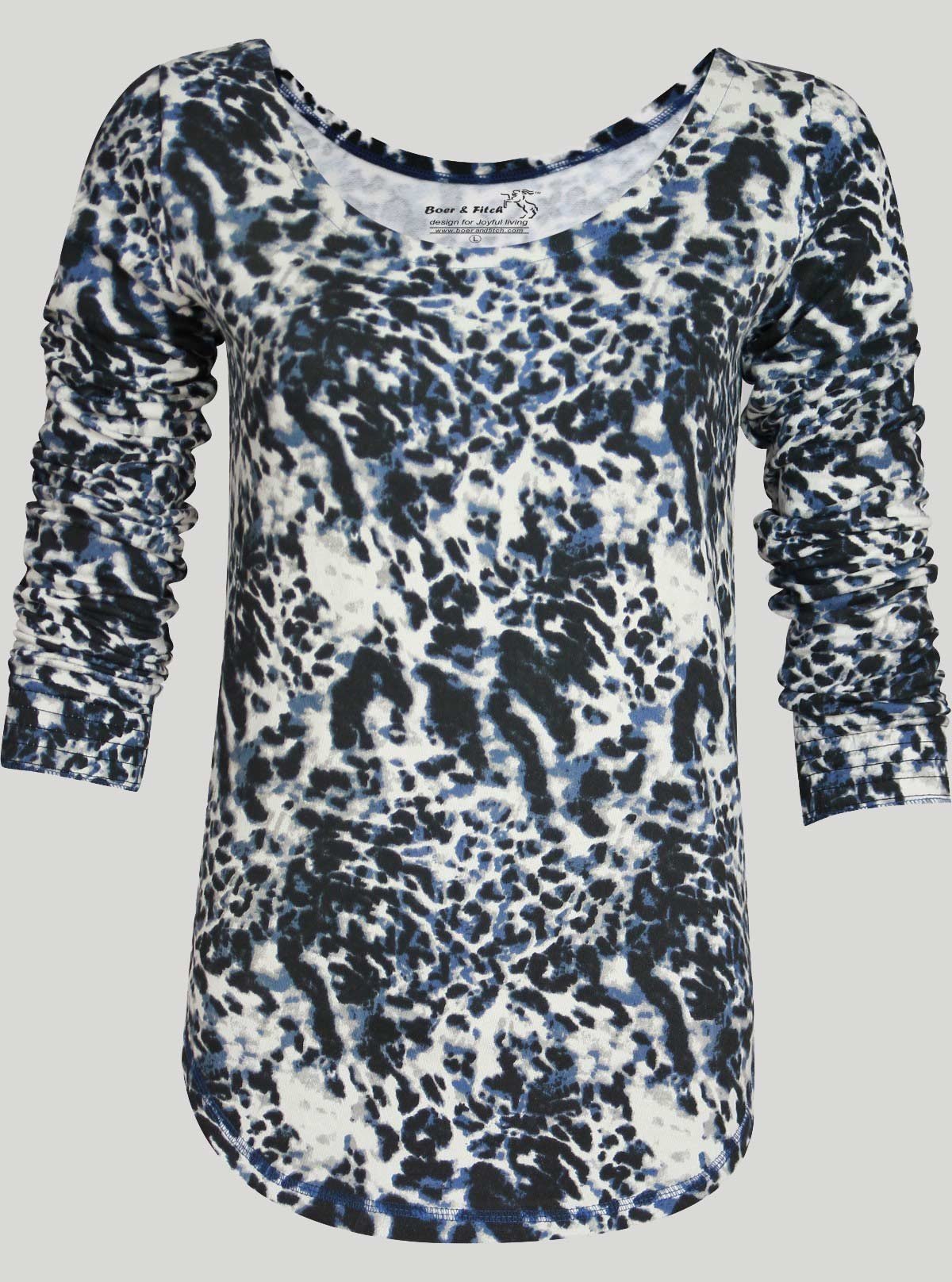 Women’s Blue Distress Printed Top – Trendy & Stylish | Boer & Fitch - Boer and Fitch