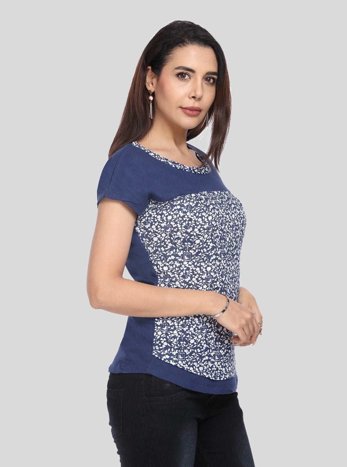 Women's Blue Distressed Top – Edgy, Casual Street Style by Boer & Fitch - Boer and Fitch