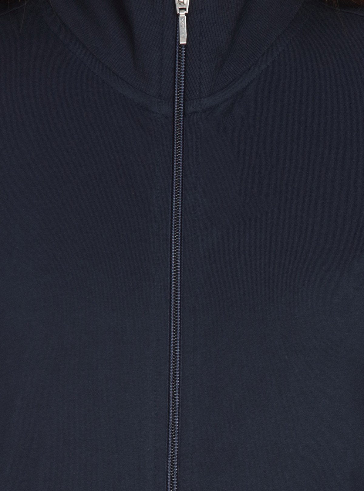 Women’s Blue Full Sleeve Cotton Fleece Zipper Sweatshirt by Boer & Fitch - Boer and Fitch