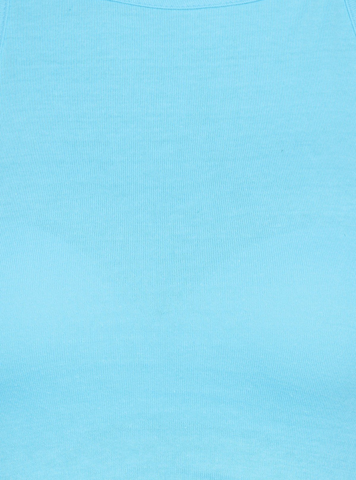 Women's Blue Racer Neck Cotton Jersey Crop Top – Sleek & Sporty Fit - Boer and Fitch