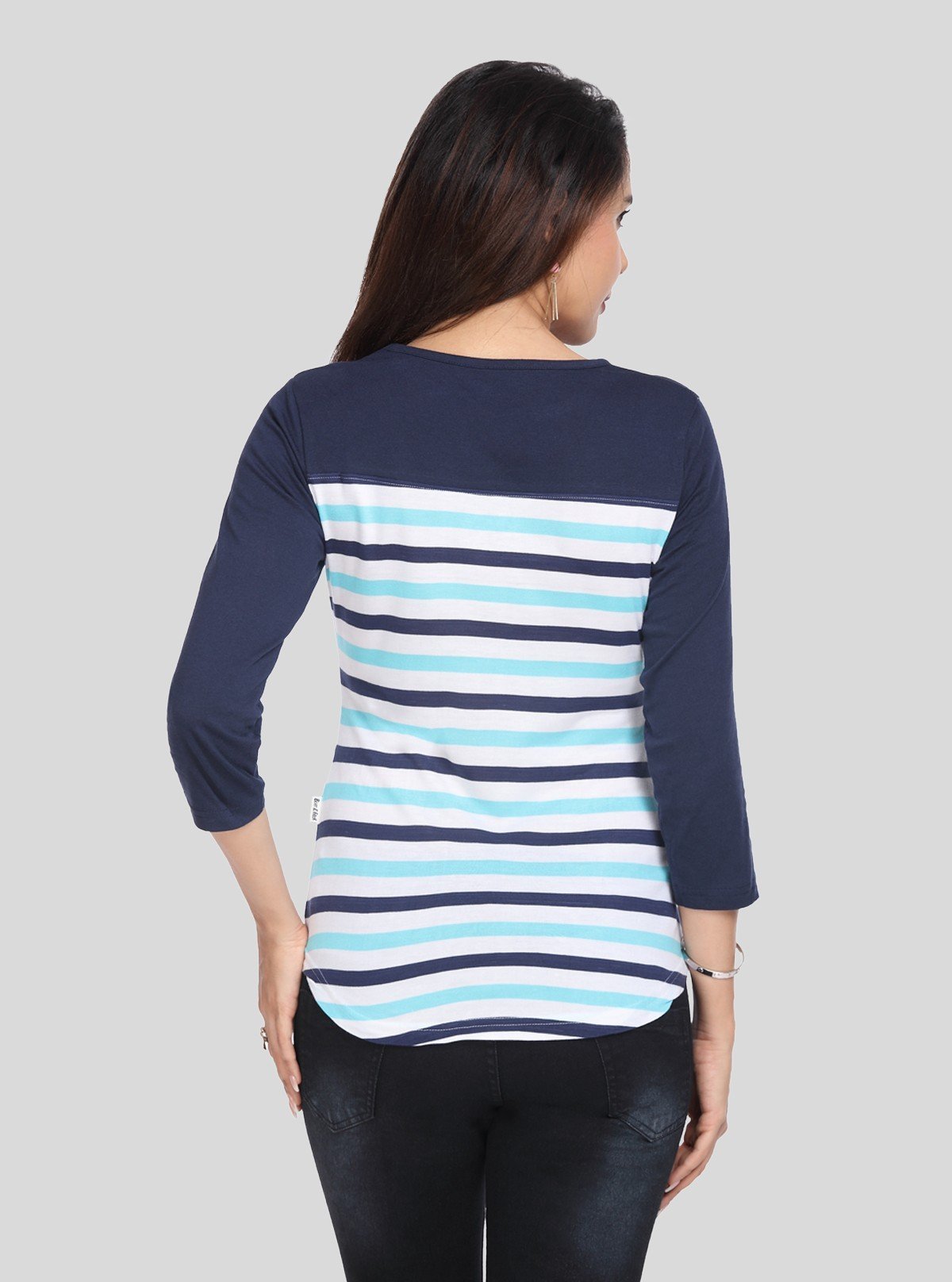 Women's Blue Striped Casual Top – Elegant Everyday Wear by Boer & Fitch - Boer and Fitch