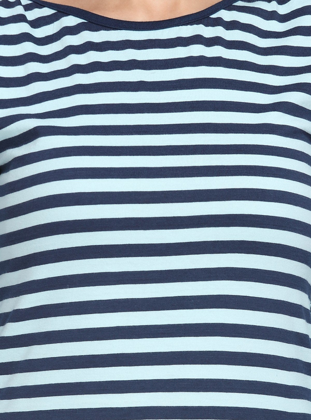 Women’s Blue Striped Long Sleeve Cotton Jersey Top | Boer & Fitch - Boer and Fitch