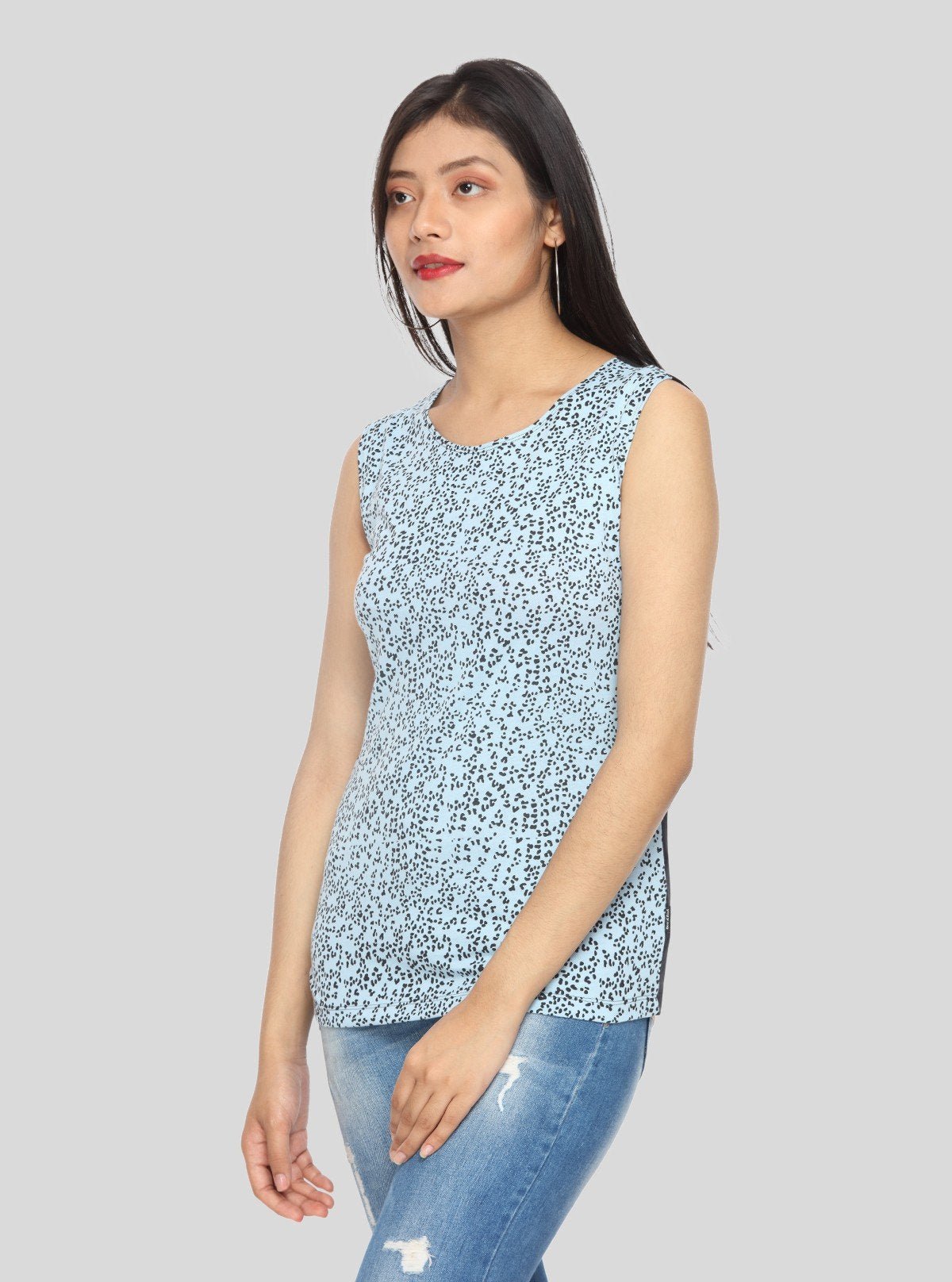 Women’s Blue Textured Sleeveless Top – Stylish & Comfortable by Boer and Fitch - Boer and Fitch