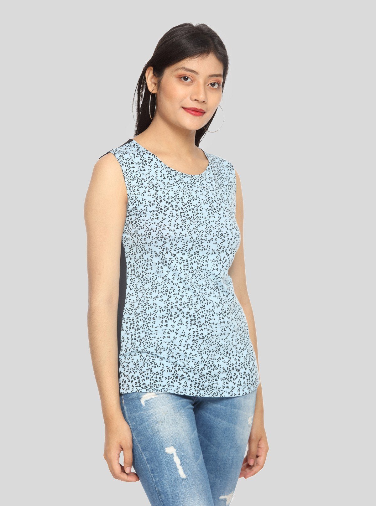 Women’s Blue Textured Sleeveless Top – Stylish & Comfortable by Boer and Fitch - Boer and Fitch