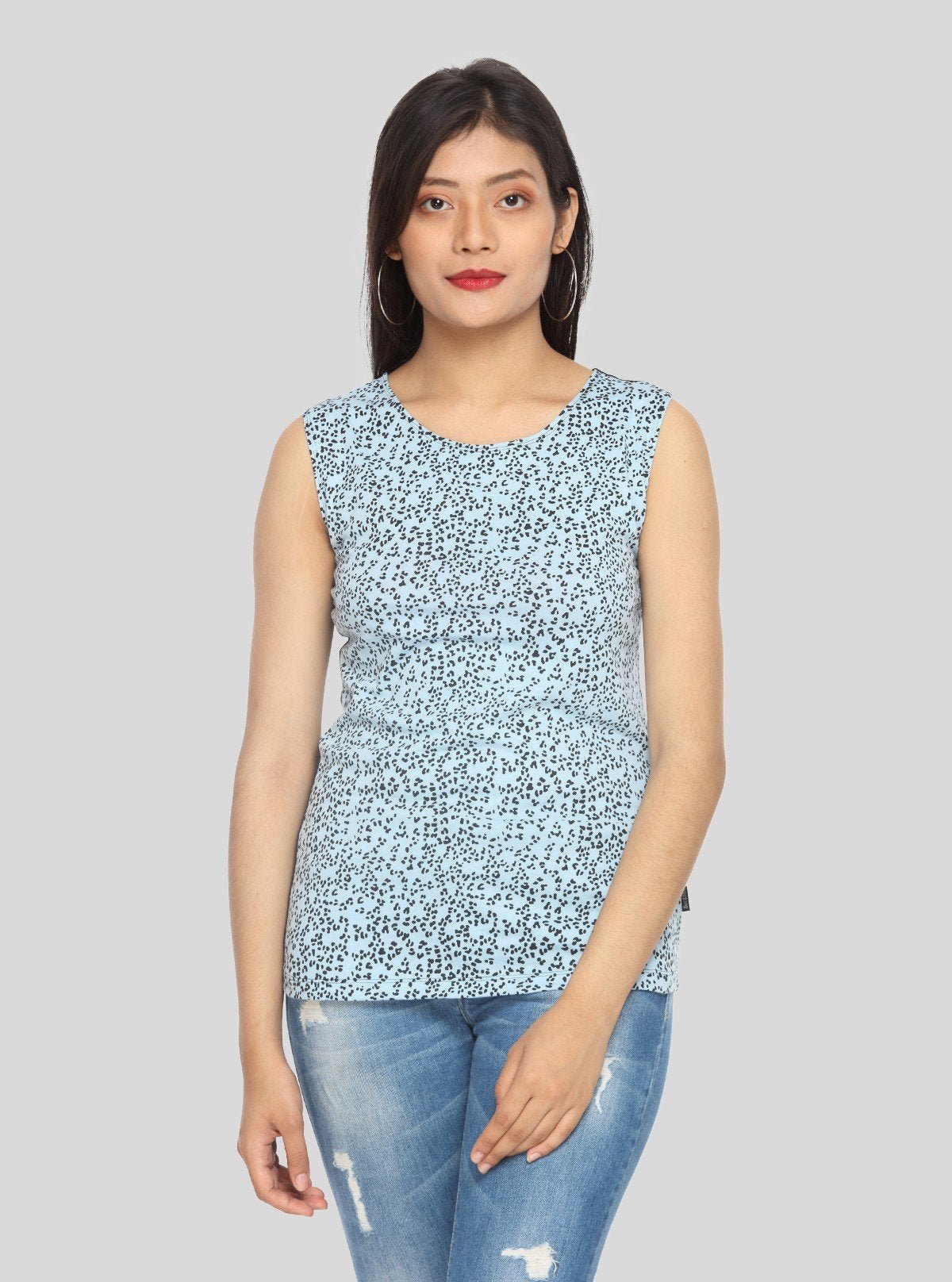Women’s Blue Textured Sleeveless Top – Stylish & Comfortable by Boer and Fitch - Boer and Fitch