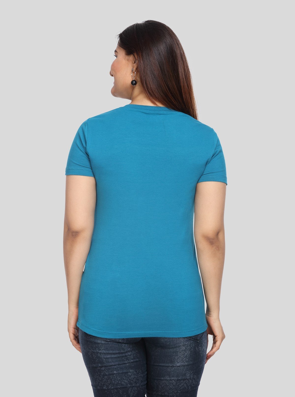 Women’s Blue V Neck Short Sleeve Cotton Jersey T-Shirt by Boer and Fitch - Boer and Fitch