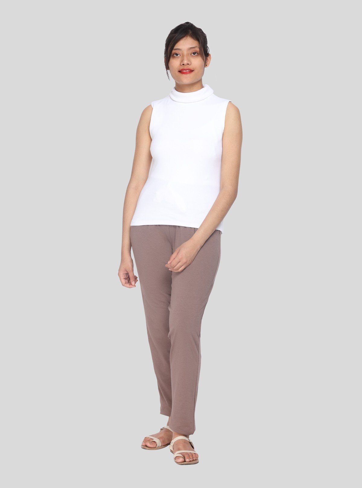 Women’s Brown Cotton Stretch Trousers – Sleek Fit & Everyday Comfort - Boer and Fitch