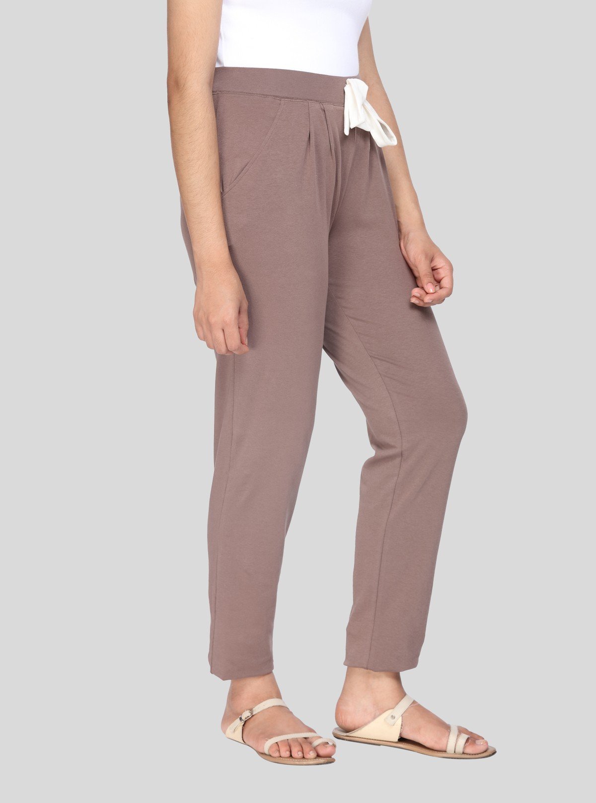 Women’s Brown Cotton Stretch Trousers – Sleek Fit & Everyday Comfort - Boer and Fitch