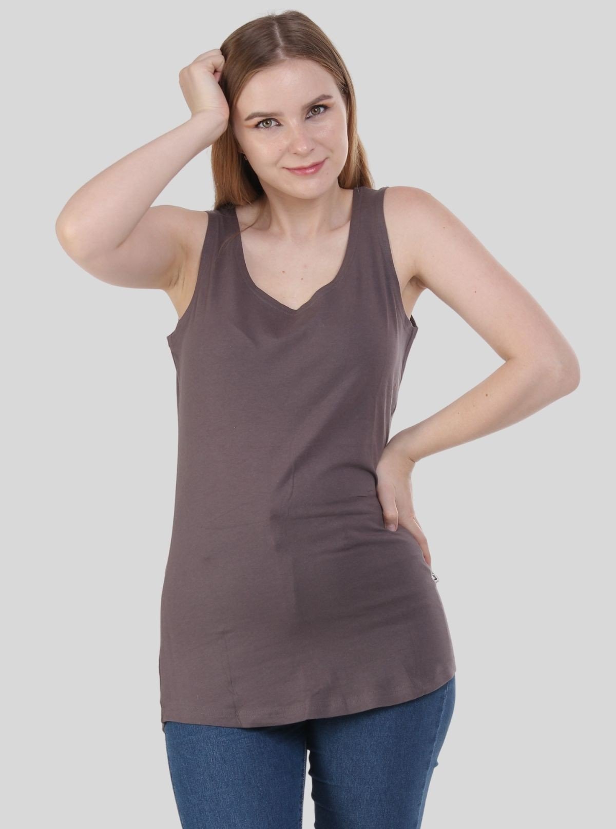 Women’s Brown Sleeveless Stretch Top – Boer and Fitch - Boer and Fitch