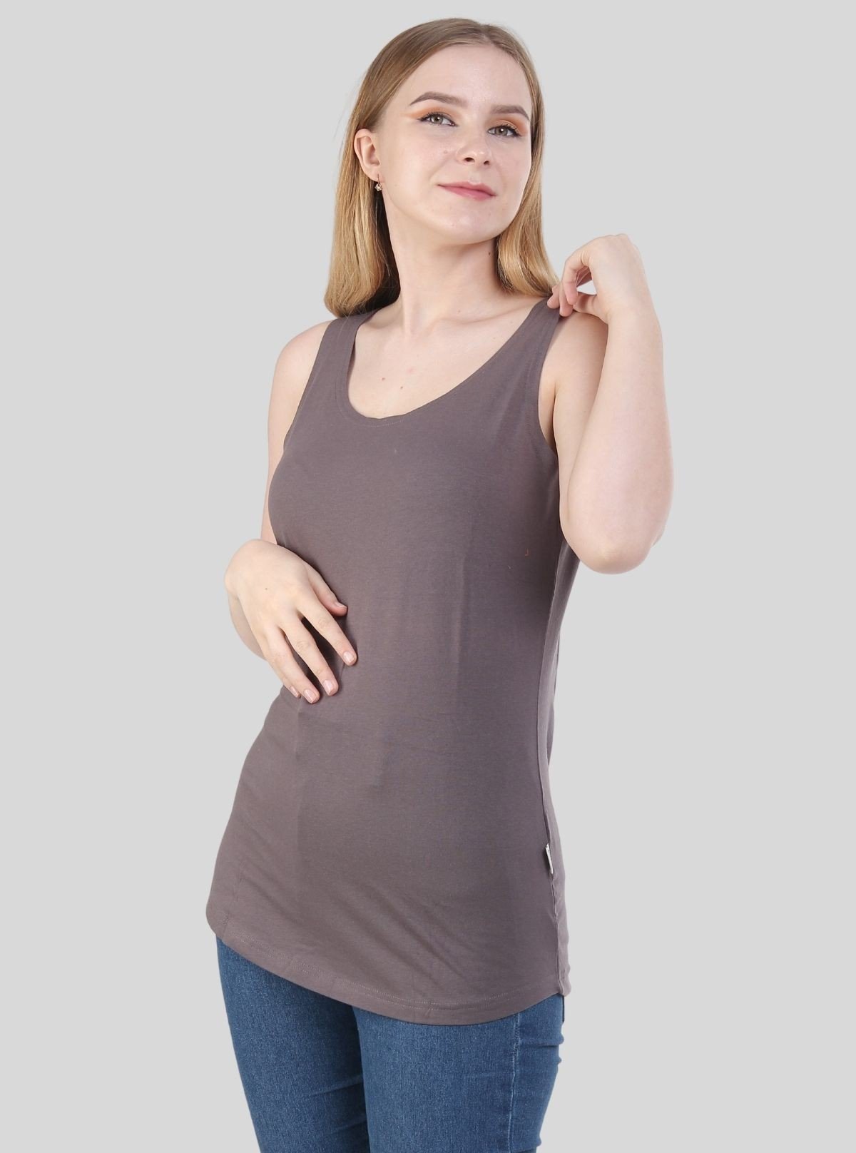 Women’s Brown Sleeveless Stretch Top – Boer and Fitch - Boer and Fitch