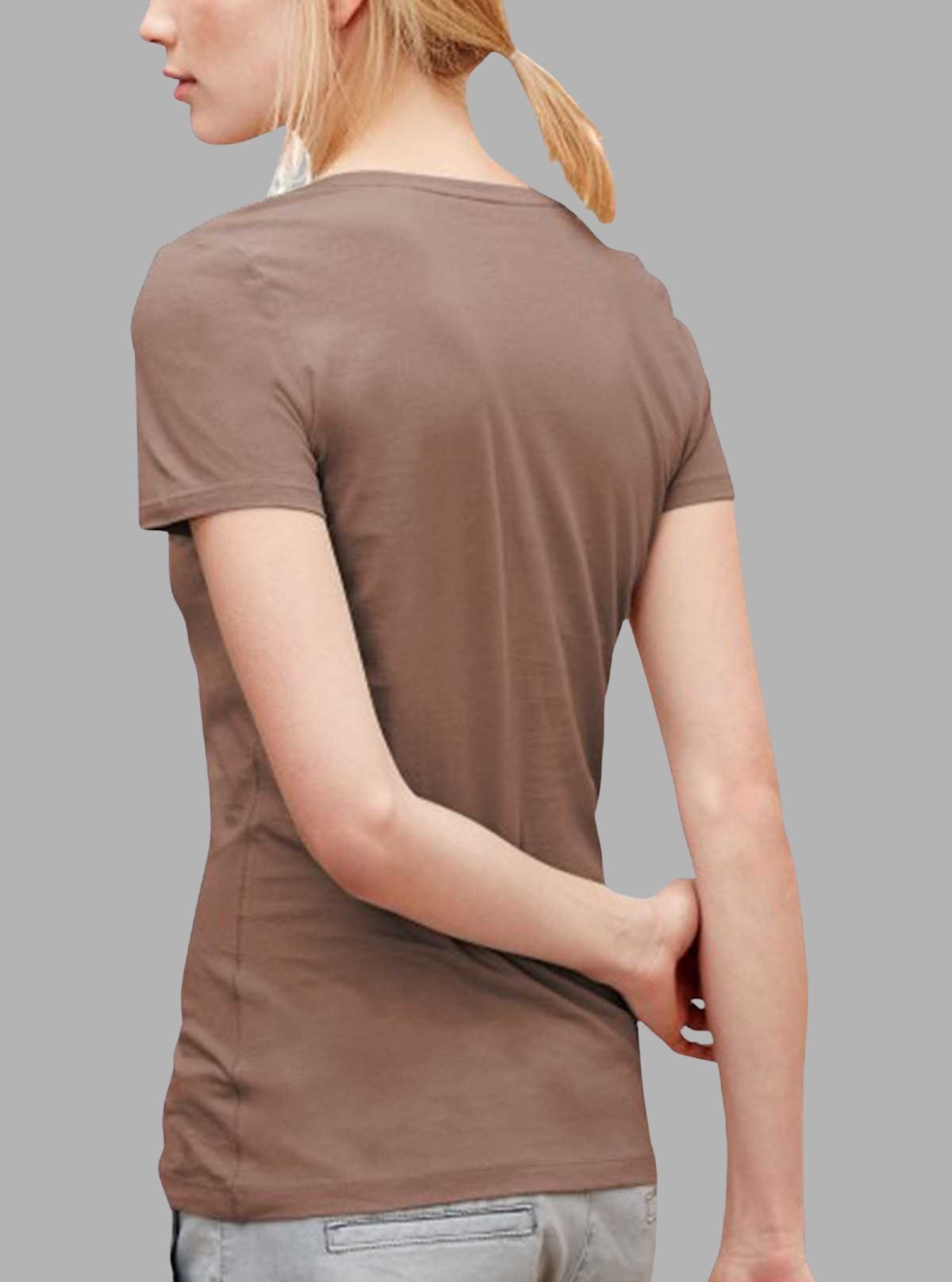 Women’s Brown V - Neck T-Shirt – Casual Cotton Tee | Boer & Fitch - Boer and Fitch