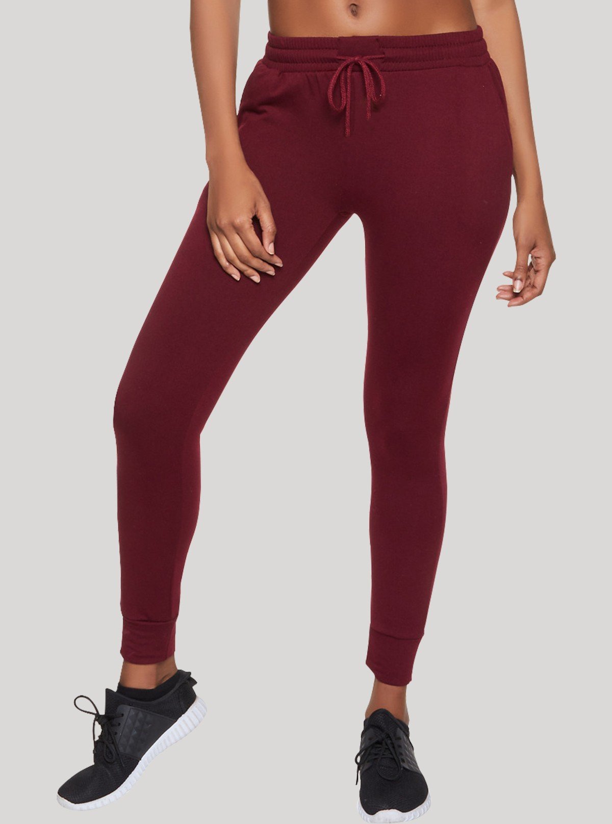 Women’s Burgundy Cotton Fleece Jogger Pants – Warm, Stylish & Comfy Fit - Boer and Fitch