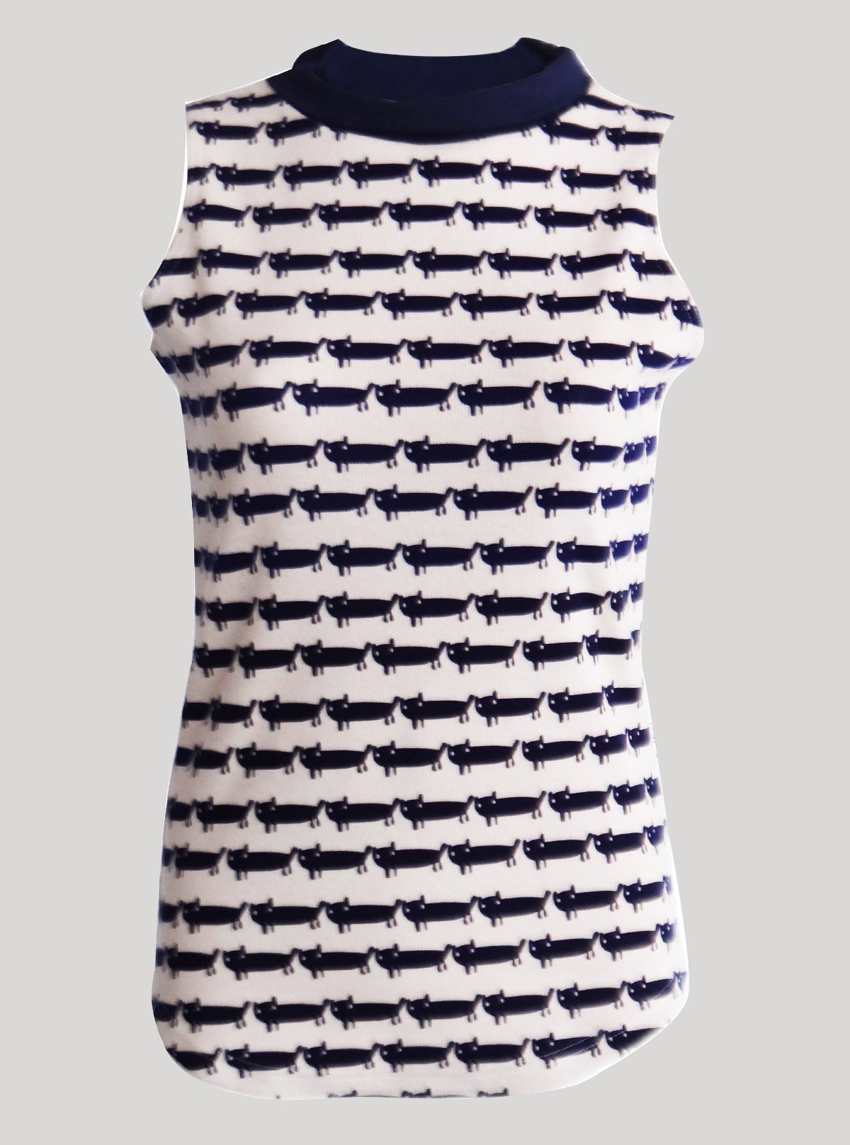 Women’s Cat Print High Neck Sleeveless Top – Trendy & Comfortable | Boer & Fitch - Boer and Fitch