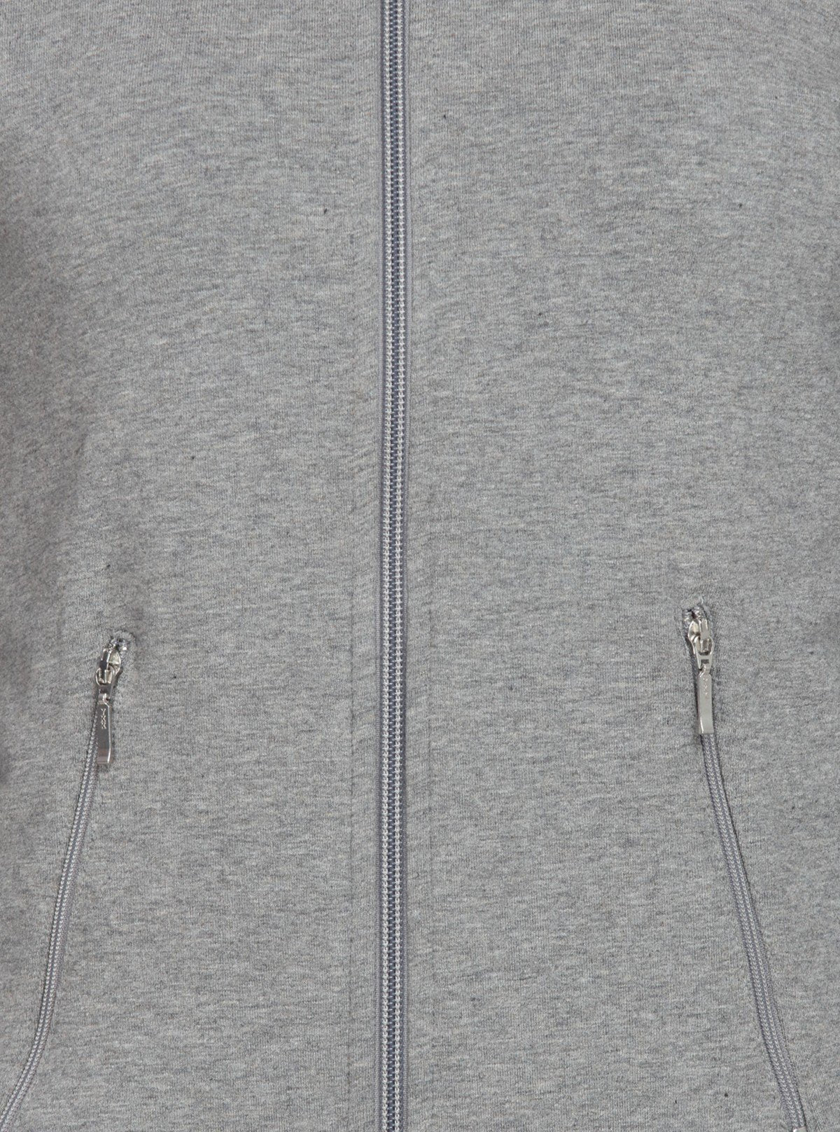 Women’s Charcoal Melange Full Sleeve Zipper Sweatshirt in Cotton Fleece - Boer and Fitch