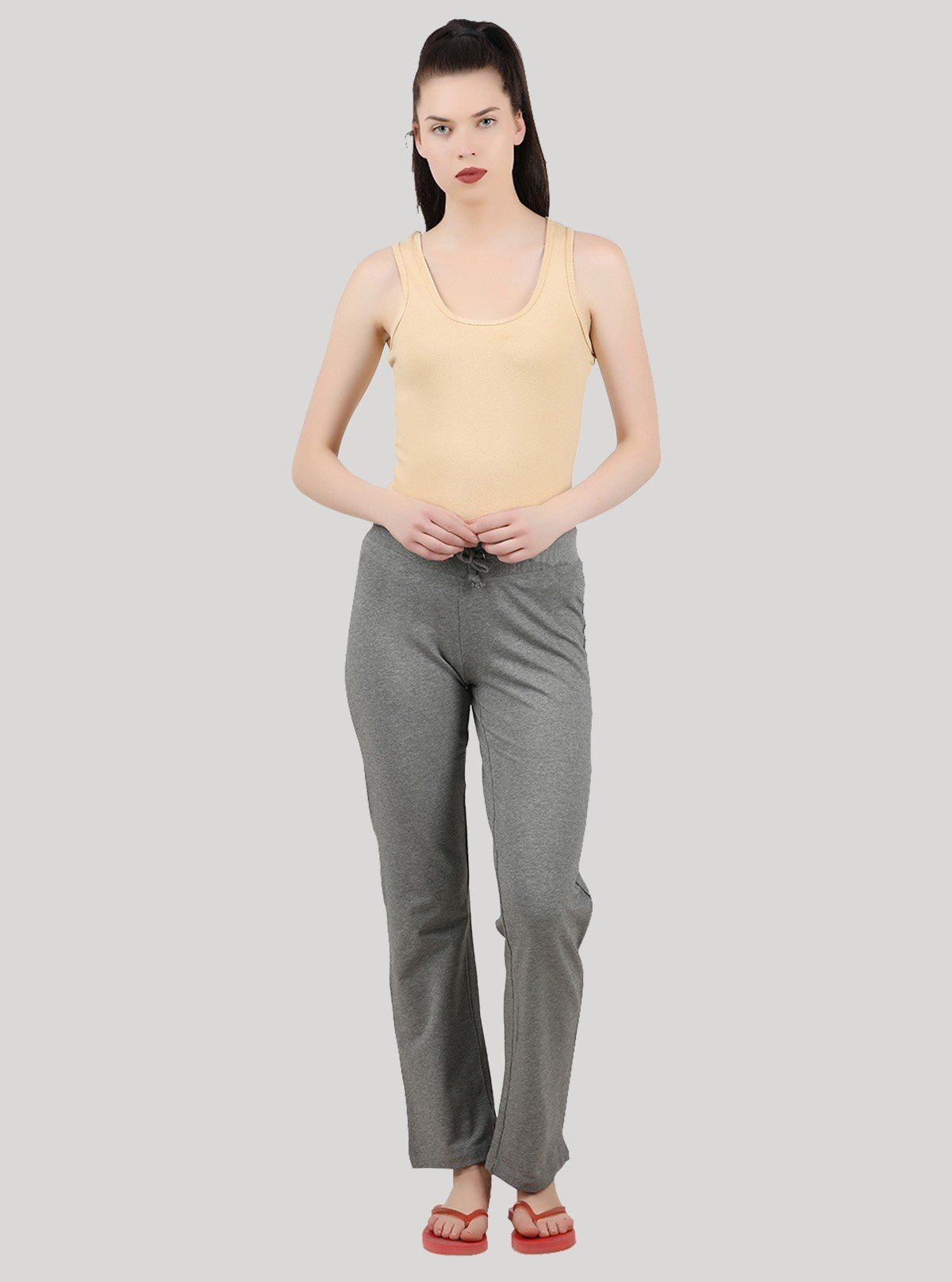 Women’s Charcoal Melange Stretch Jogging Pant in Cotton Fleece Fabric - Boer and Fitch