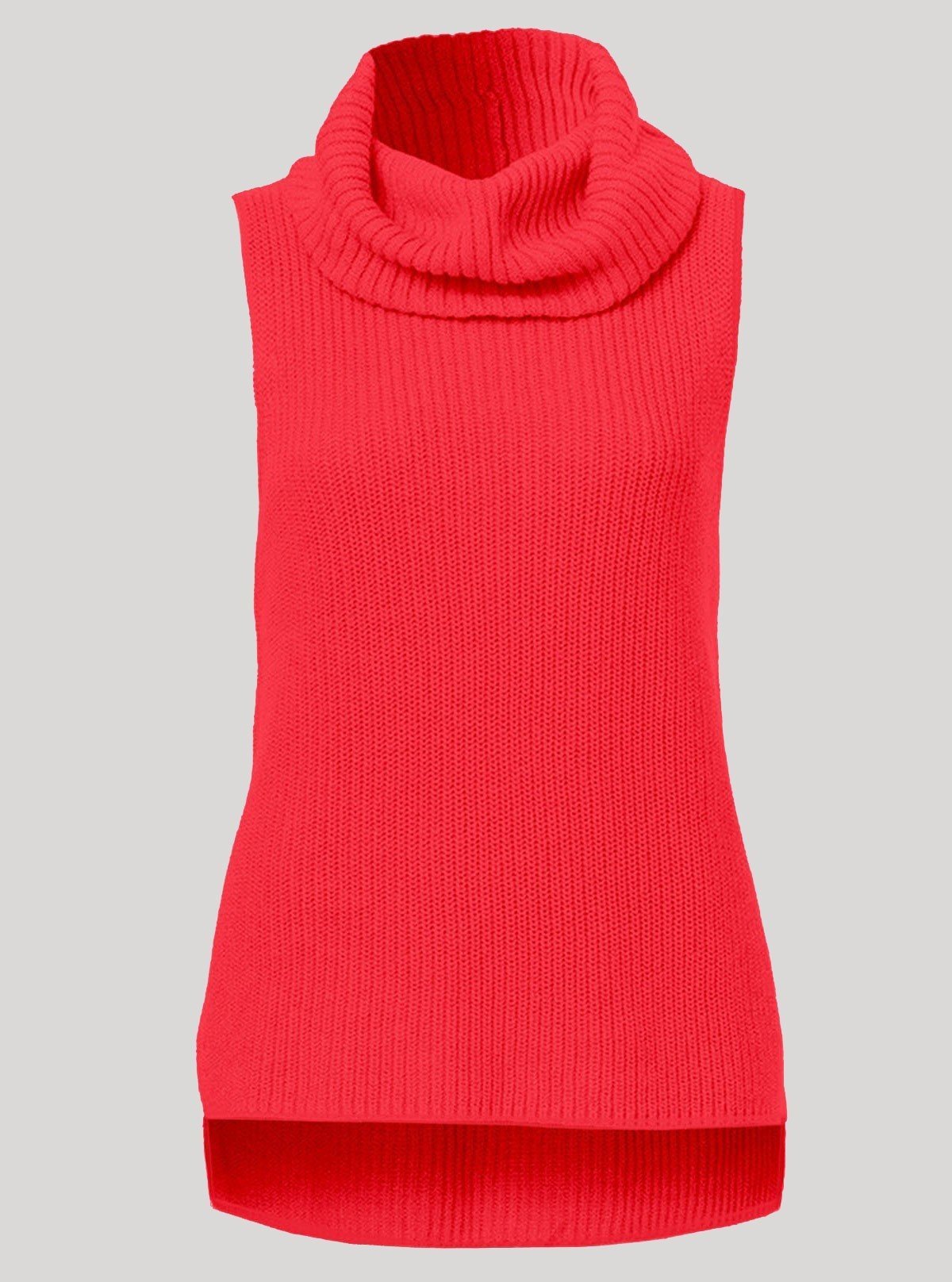 Women’s Cherry Red Flat Knit High Neck Sleeveless Top – Trendy & Comfortable | Boer & Fitch - Boer and Fitch