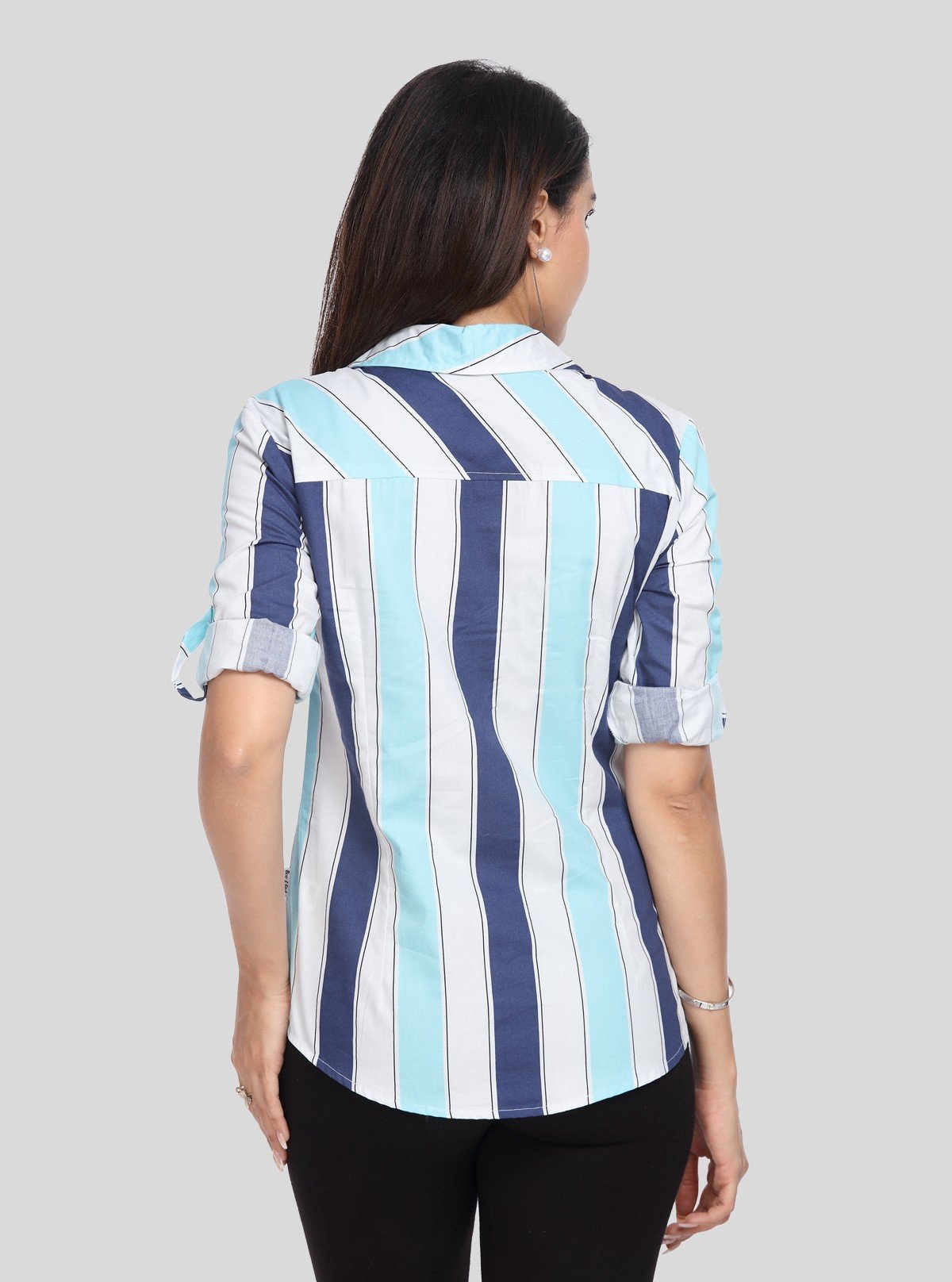 Women’s Classic Blue Stripe Cotton Shirt – Long Sleeve by Boer and Fitch - Boer and Fitch