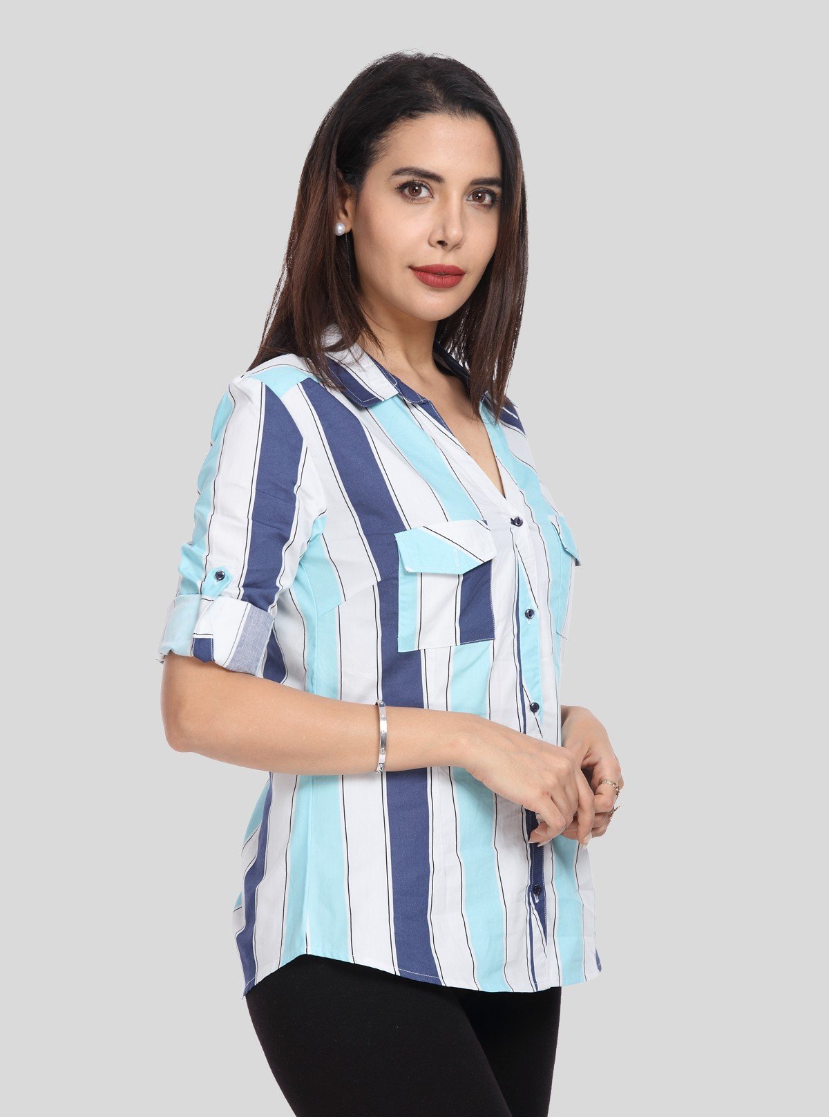 Women’s Classic Blue Stripe Cotton Shirt – Long Sleeve by Boer and Fitch - Boer and Fitch