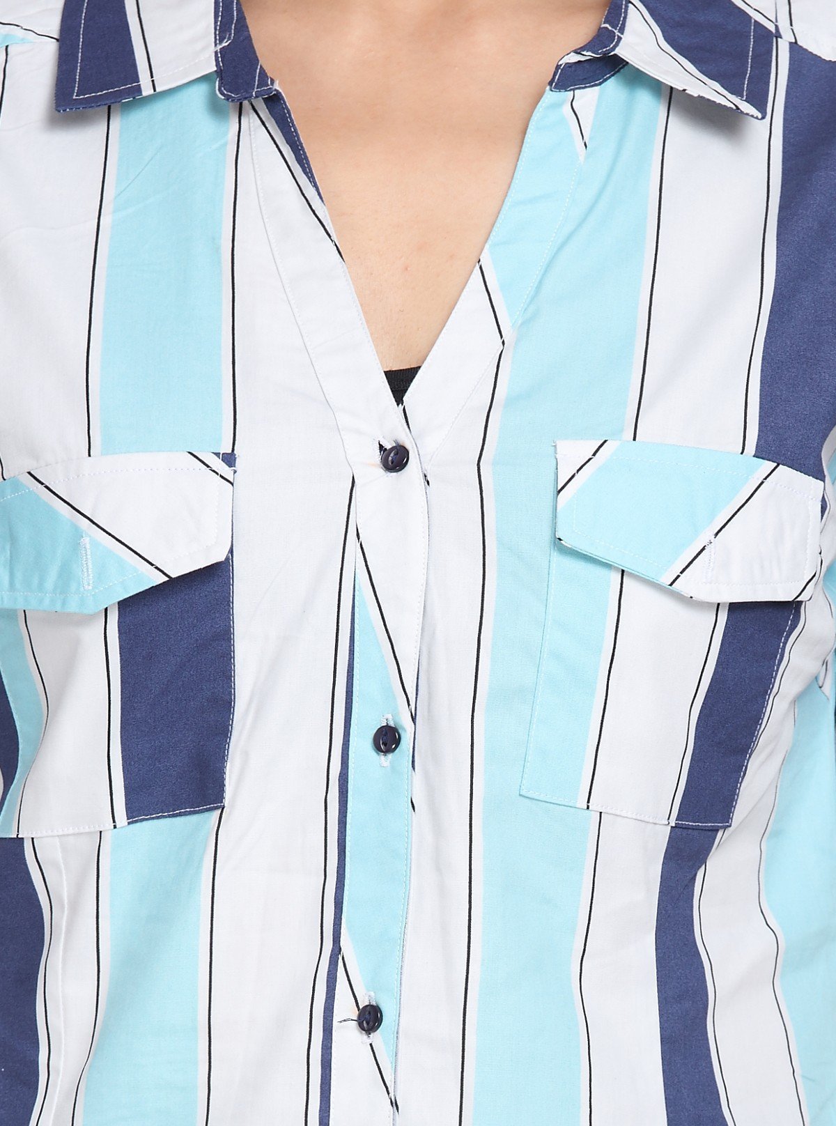 Women’s Classic Blue Stripe Cotton Shirt – Long Sleeve by Boer and Fitch - Boer and Fitch