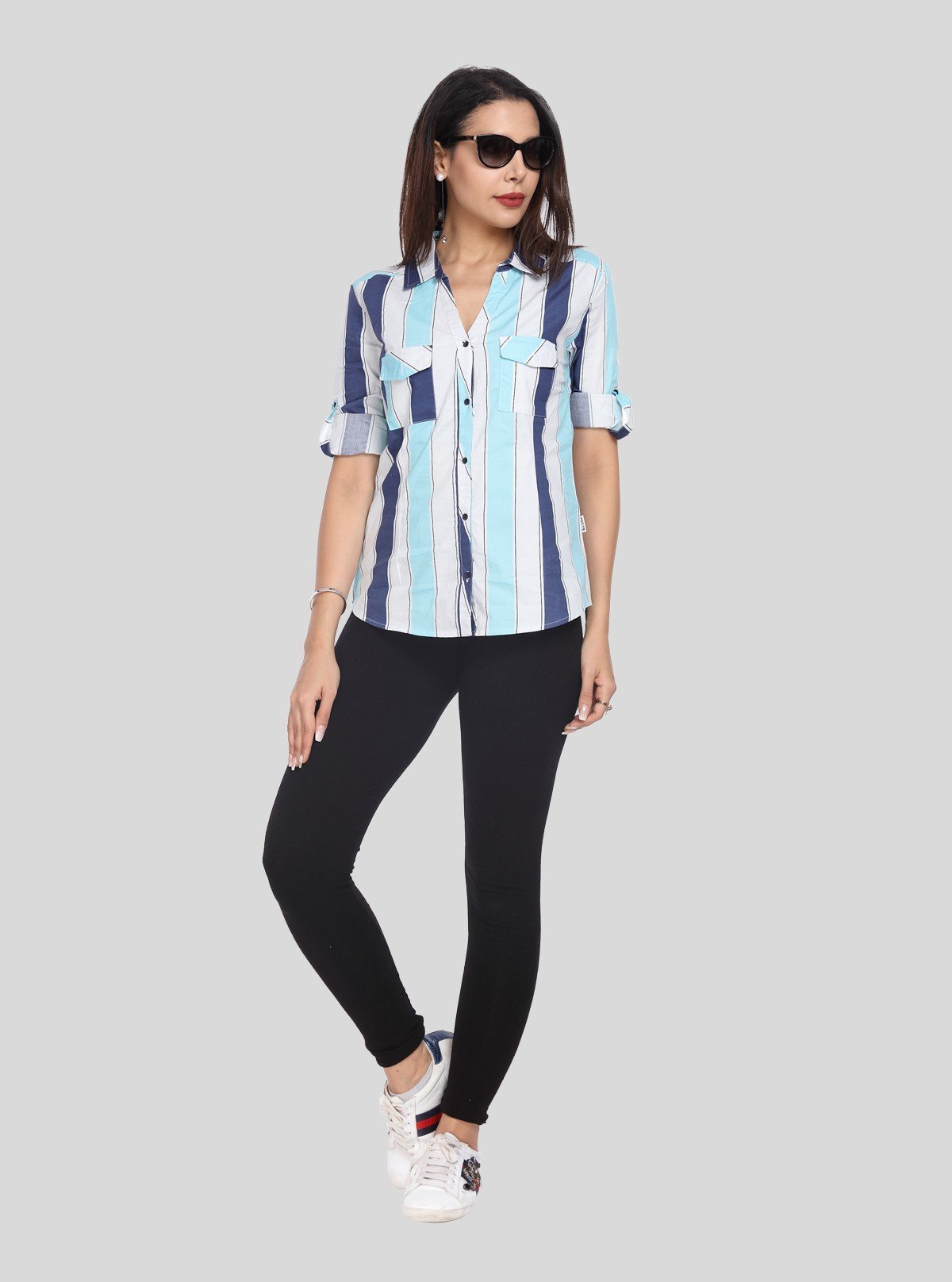 Women’s Classic Blue Stripe Cotton Shirt – Long Sleeve by Boer and Fitch - Boer and Fitch