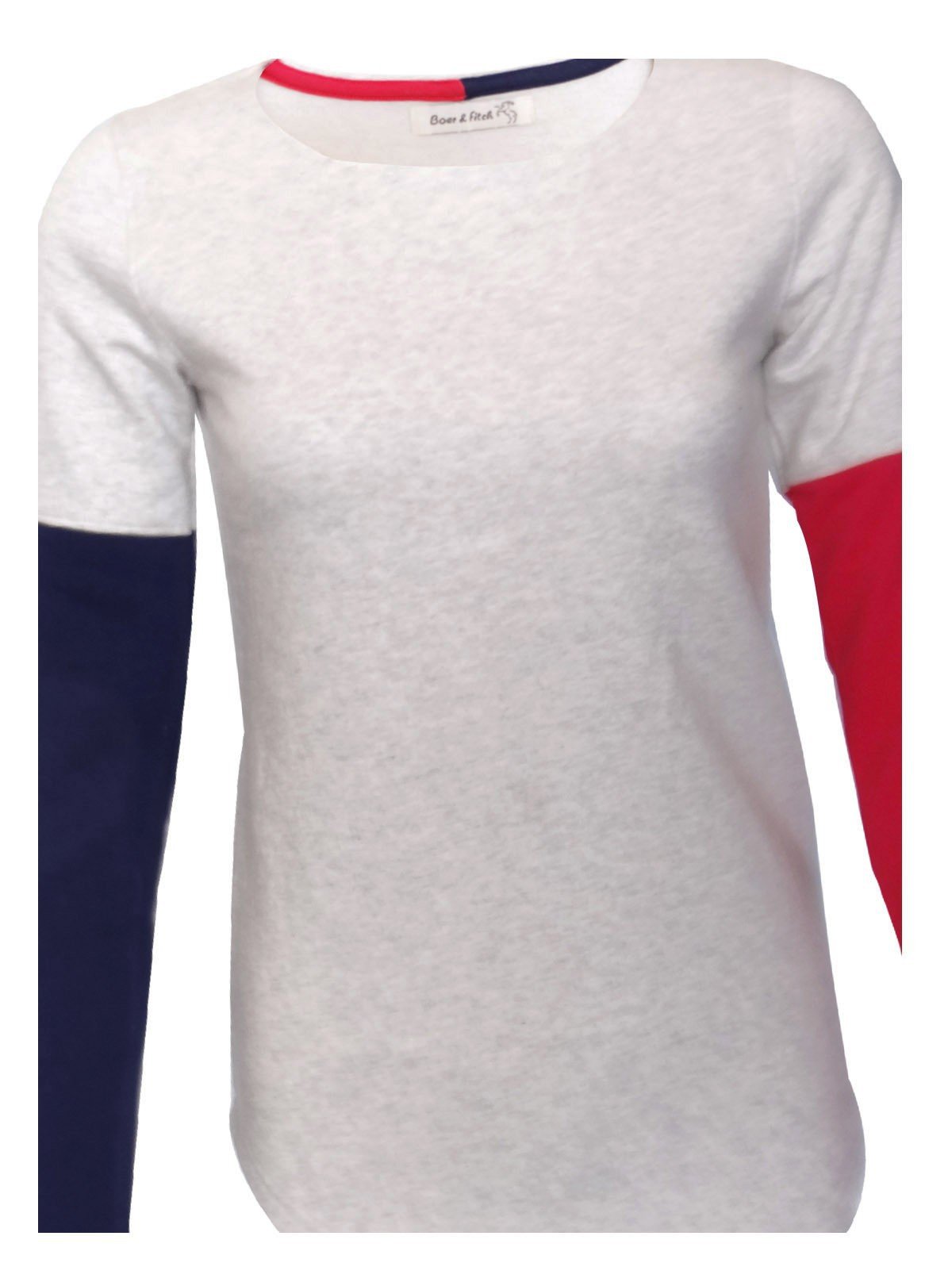 Women’s Contrast Fleece Ecru Melange Top – Cozy & Stylish | Boer & Fitch - Boer and Fitch